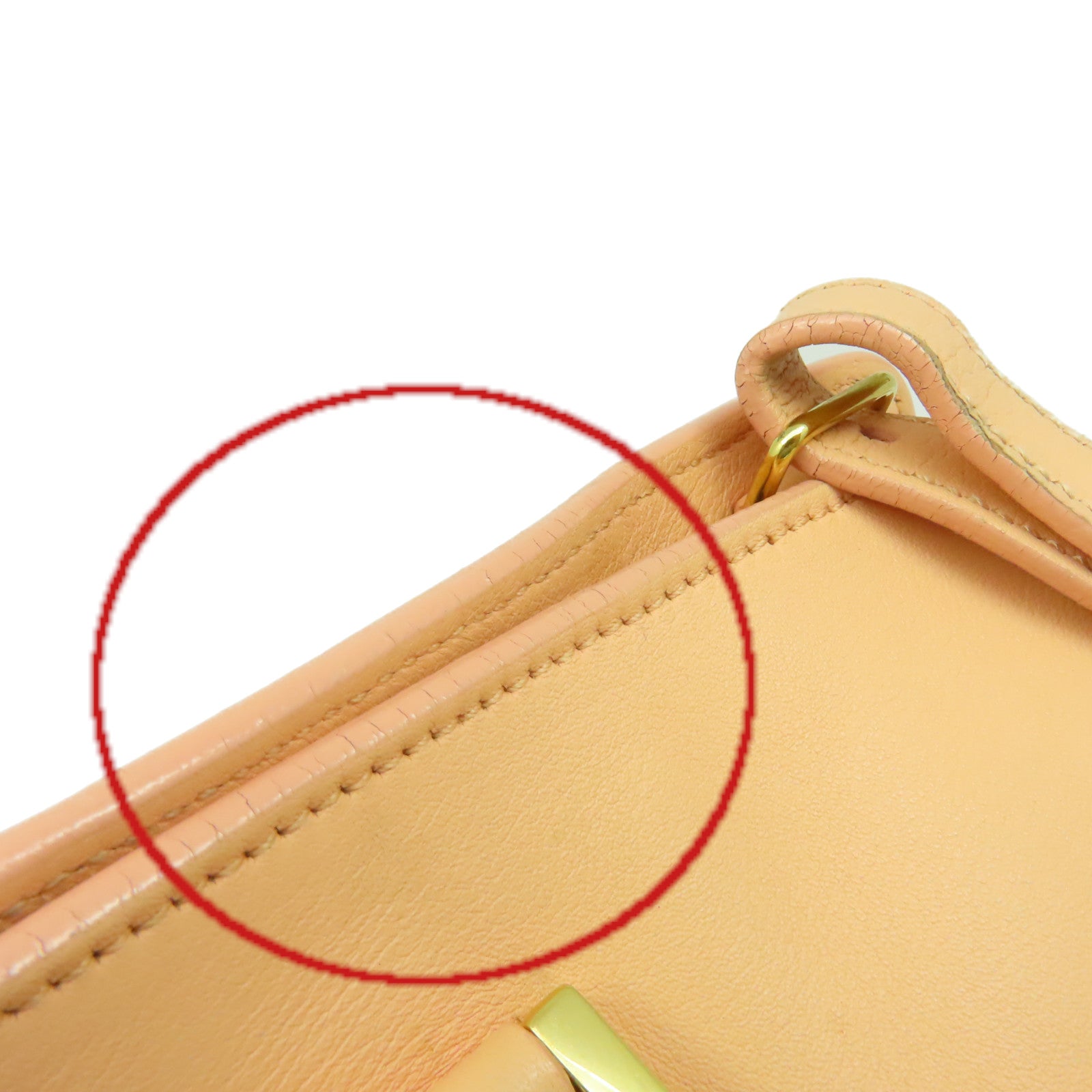 SAINT LAURENT 牛皮皮革2Way Shoulder Bag金扣手挽肩背兩用袋米色