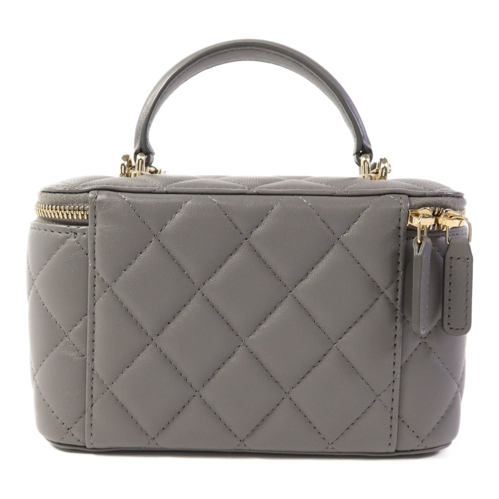 CHANEL 羊皮皮革Vanity Case金扣手挽肩背兩用袋