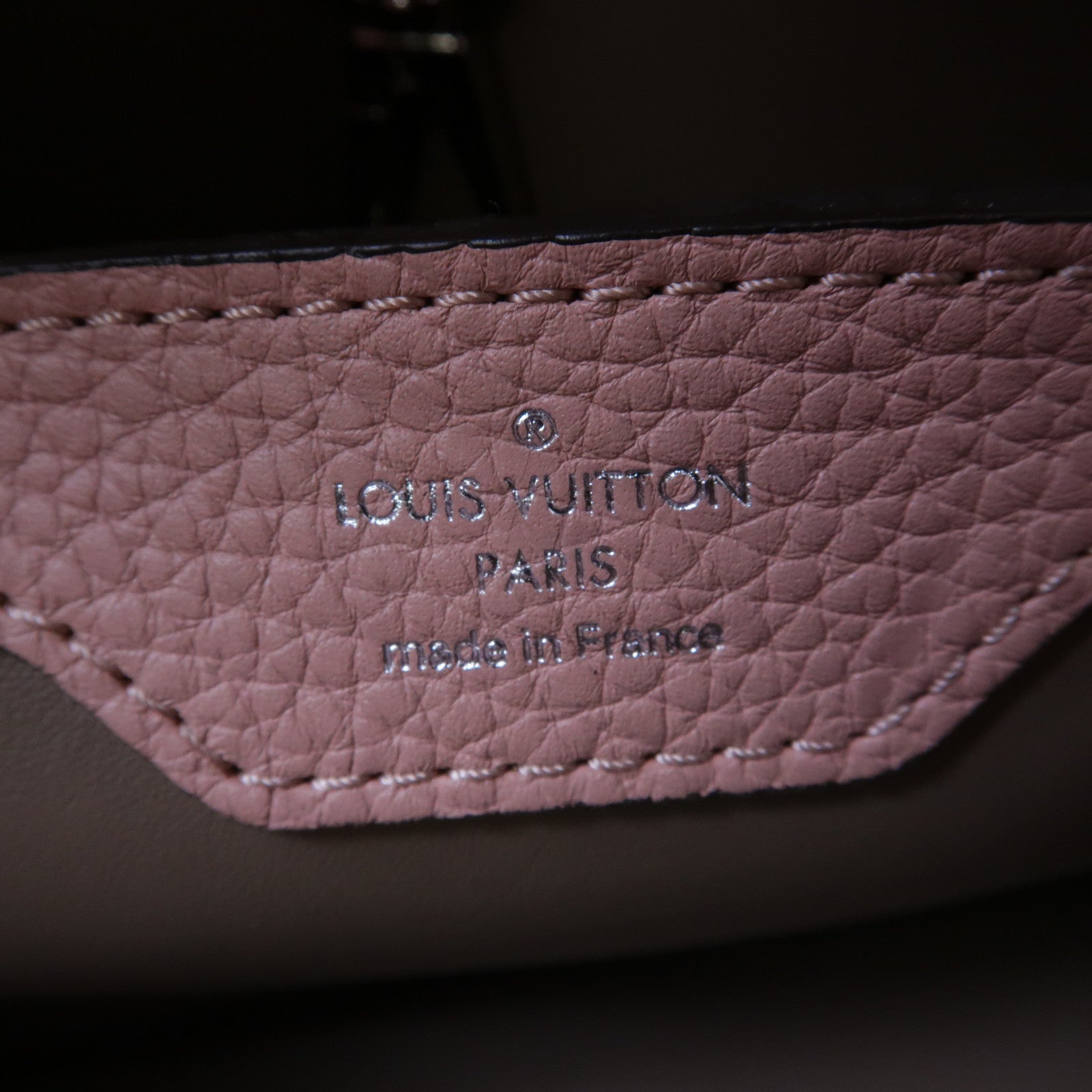 LOUIS VUITTON 【激減優惠】牛皮皮革Capucines MM銀扣手挽肩背兩用袋粉紅色