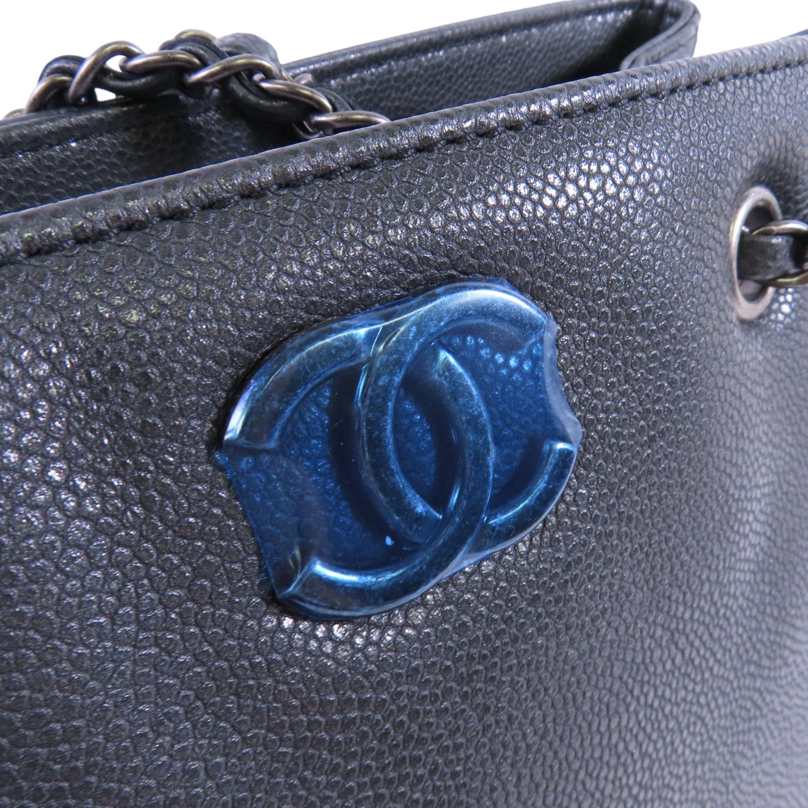 CHANEL 牛皮皮革Chain Tote Bag鏈帶肩背袋