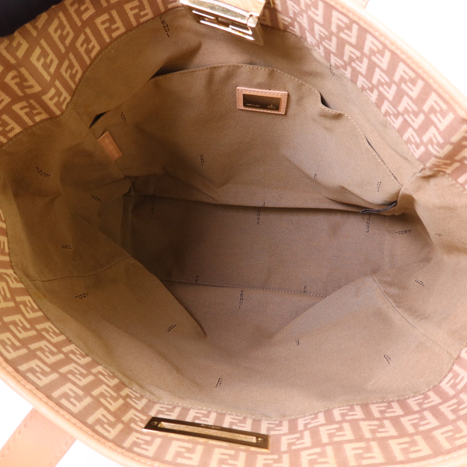 FENDI 帆布Tote Bag金扣手挽袋