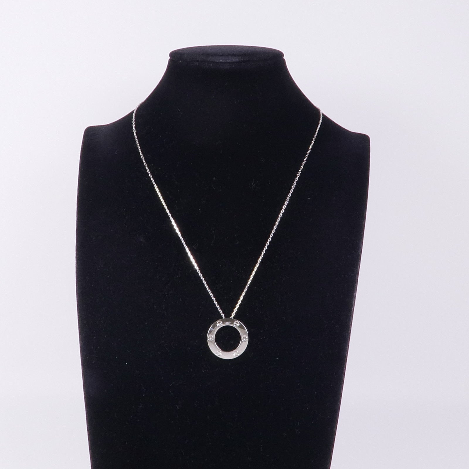 CARTIER 18K白金Love Necklace項鍊