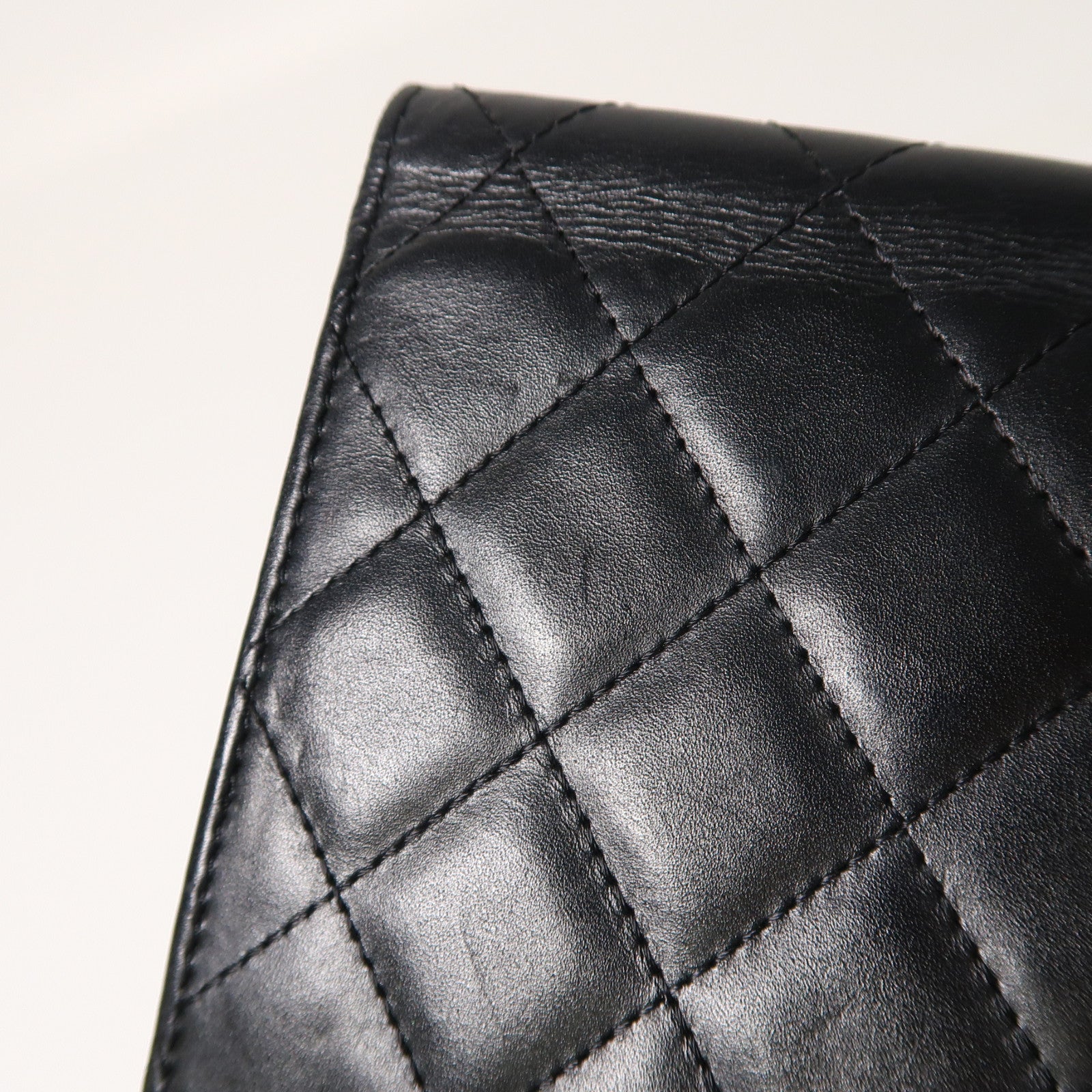 CHANEL 菱格牛皮皮革Cambon Wallet On Chain銀扣鏈帶肩背袋黑色
