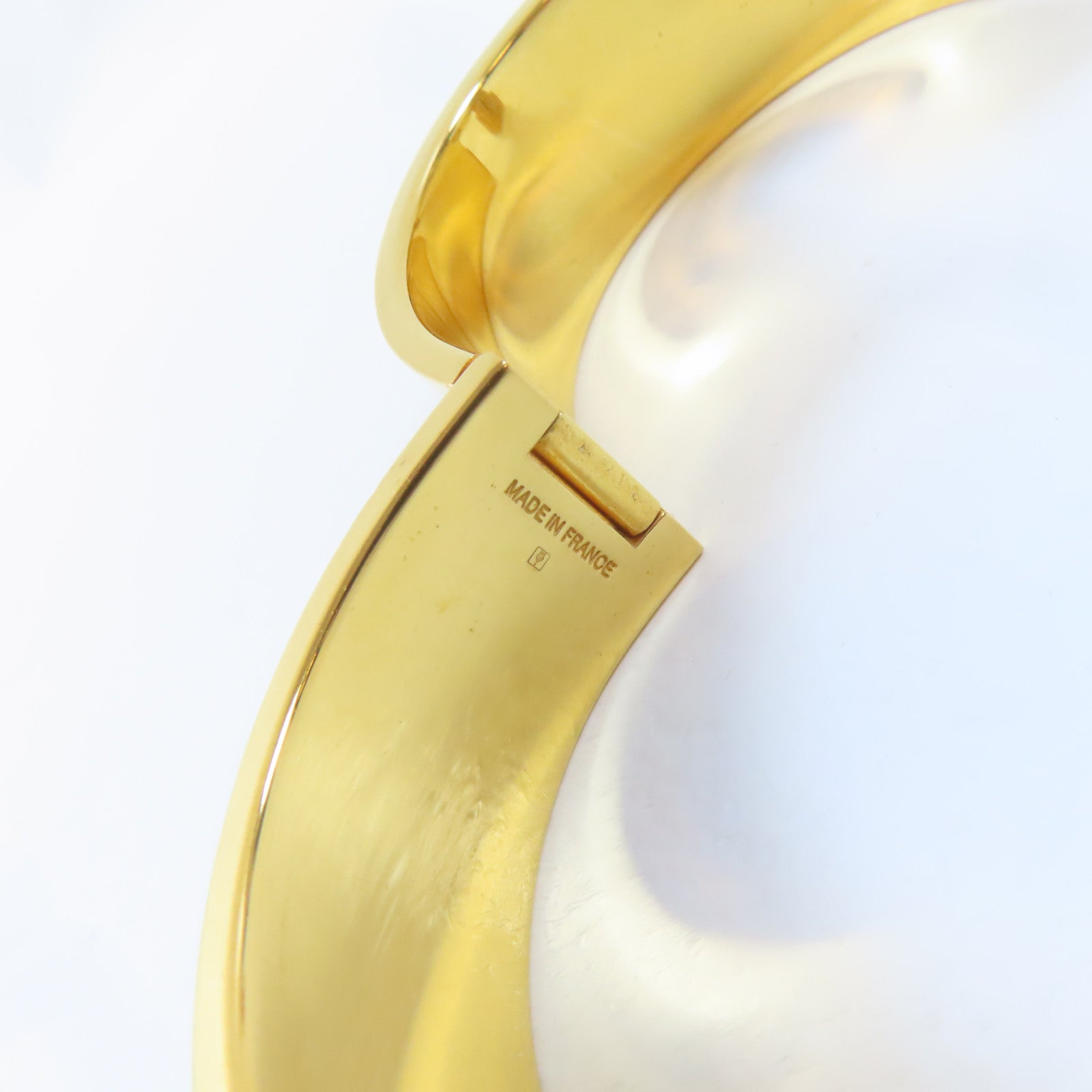 HERMES 金屬Clic Clac H Bracelet手鐲黑色/金色#16cm