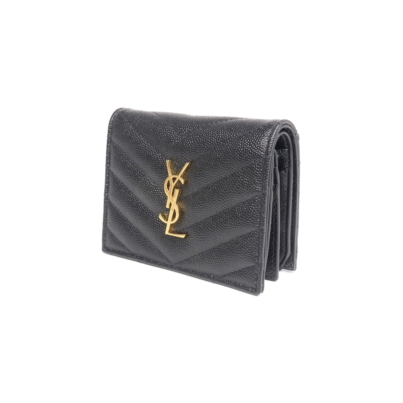 SAINT LAURENT 牛皮皮革Wallet金扣錢包