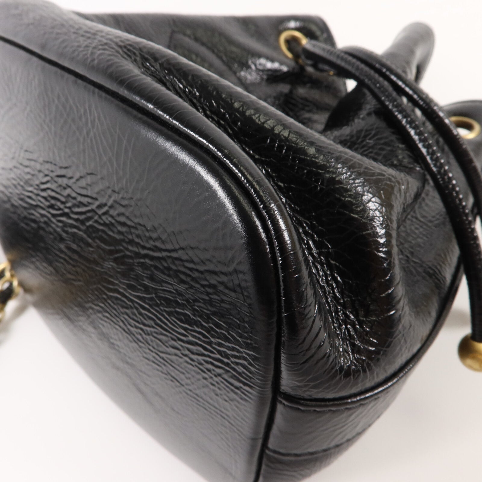 CHANEL 牛皮皮革Mini CC Drawstring Bucket Bag鏈帶肩背袋