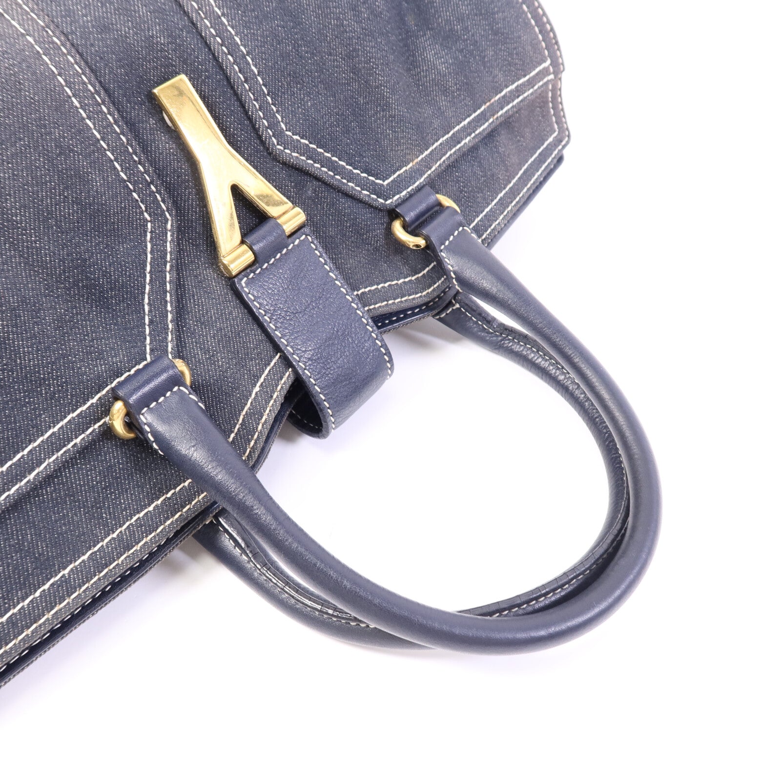 YVES SAINT LAURENT 牛仔布Cabas Chyc Handbag金扣手挽袋