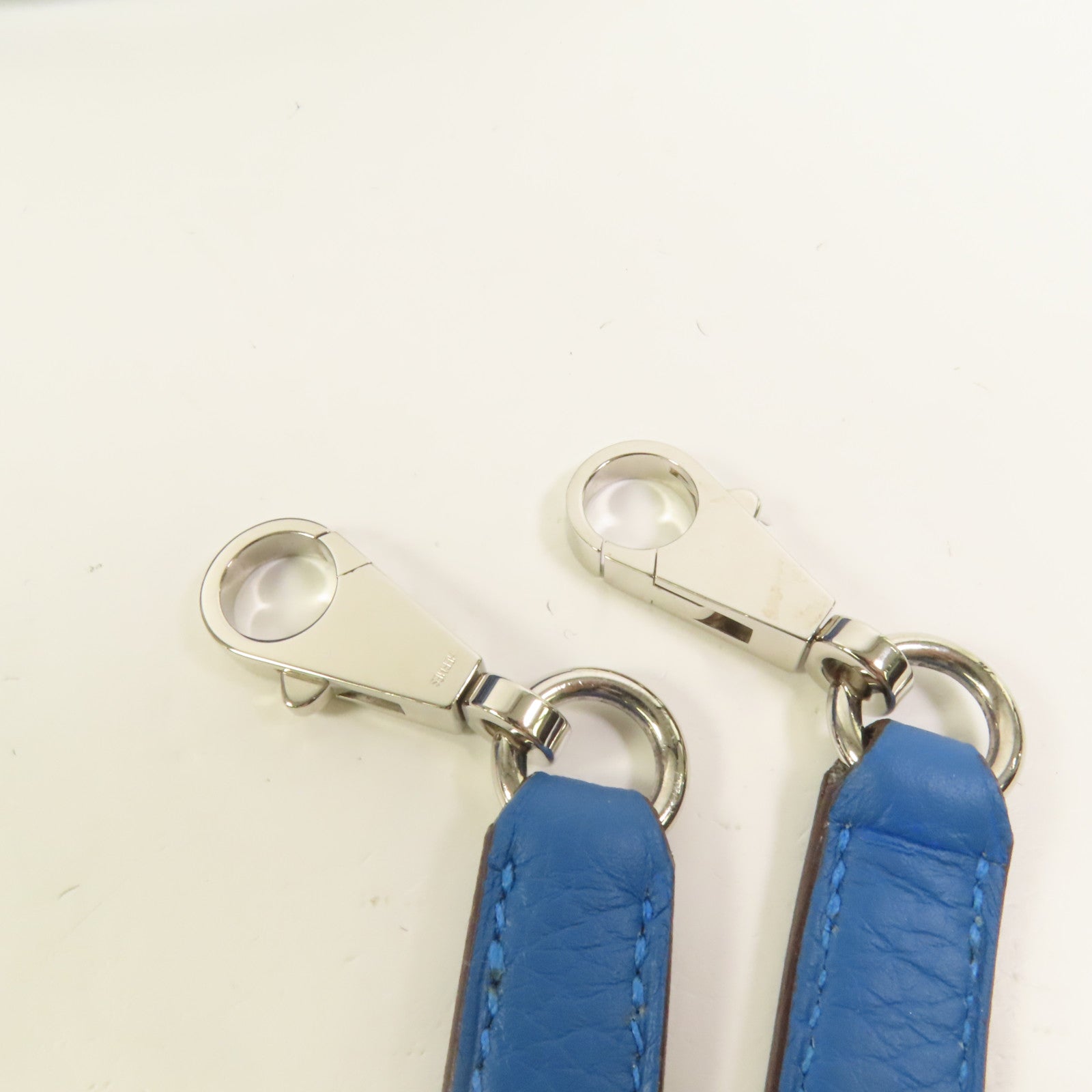 HERMES Clemence皮革Bolide 35銀扣手挽肩背兩用袋Bleu Izmir