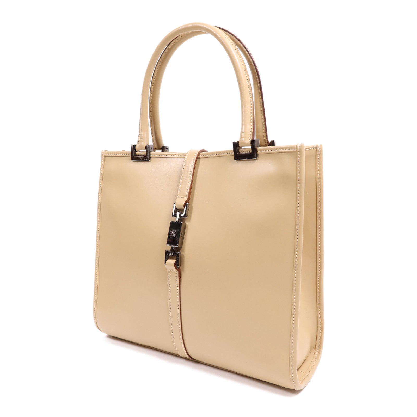 GUCCI 牛皮皮革Jackie Hand Bag銀扣手挽袋