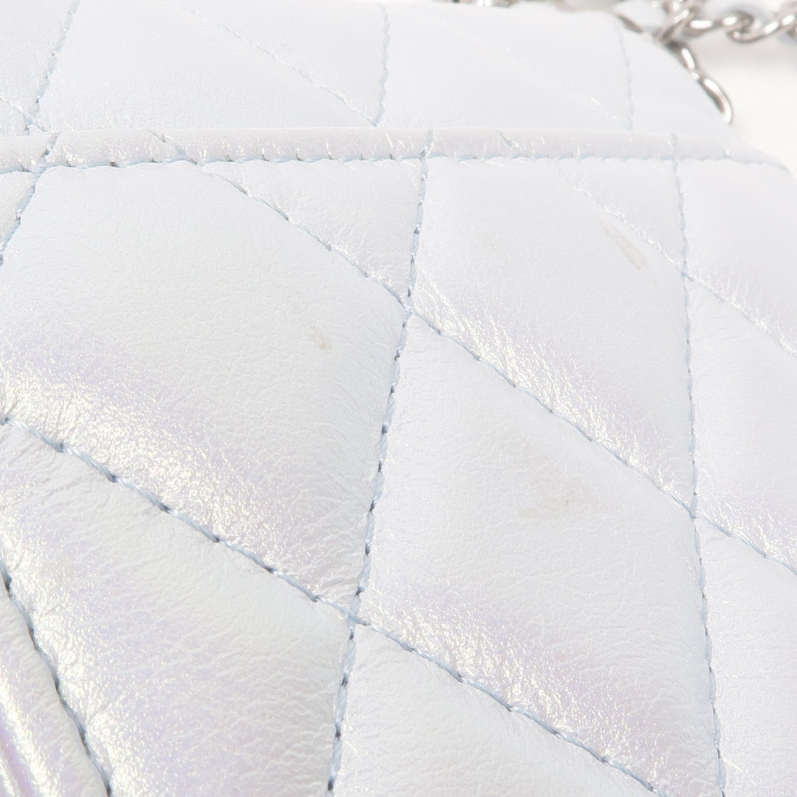 CHANEL 牛皮皮革Phone Bag銀扣鏈帶肩背袋