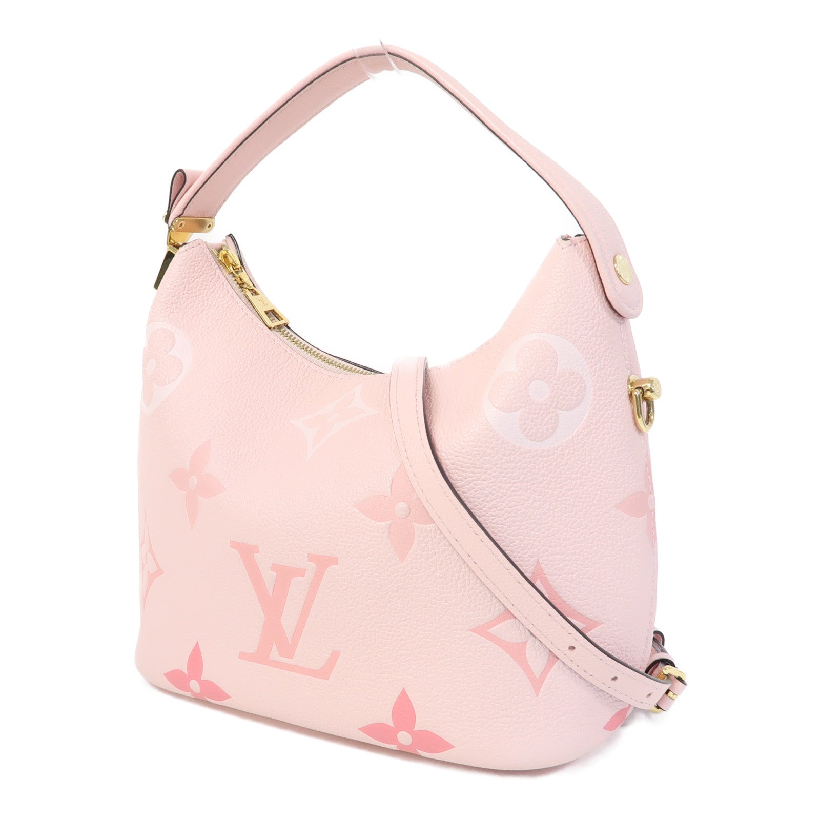 LOUIS VUITTON Monogram Empreinte Marshmallow金扣手挽肩背兩用袋粉紅色