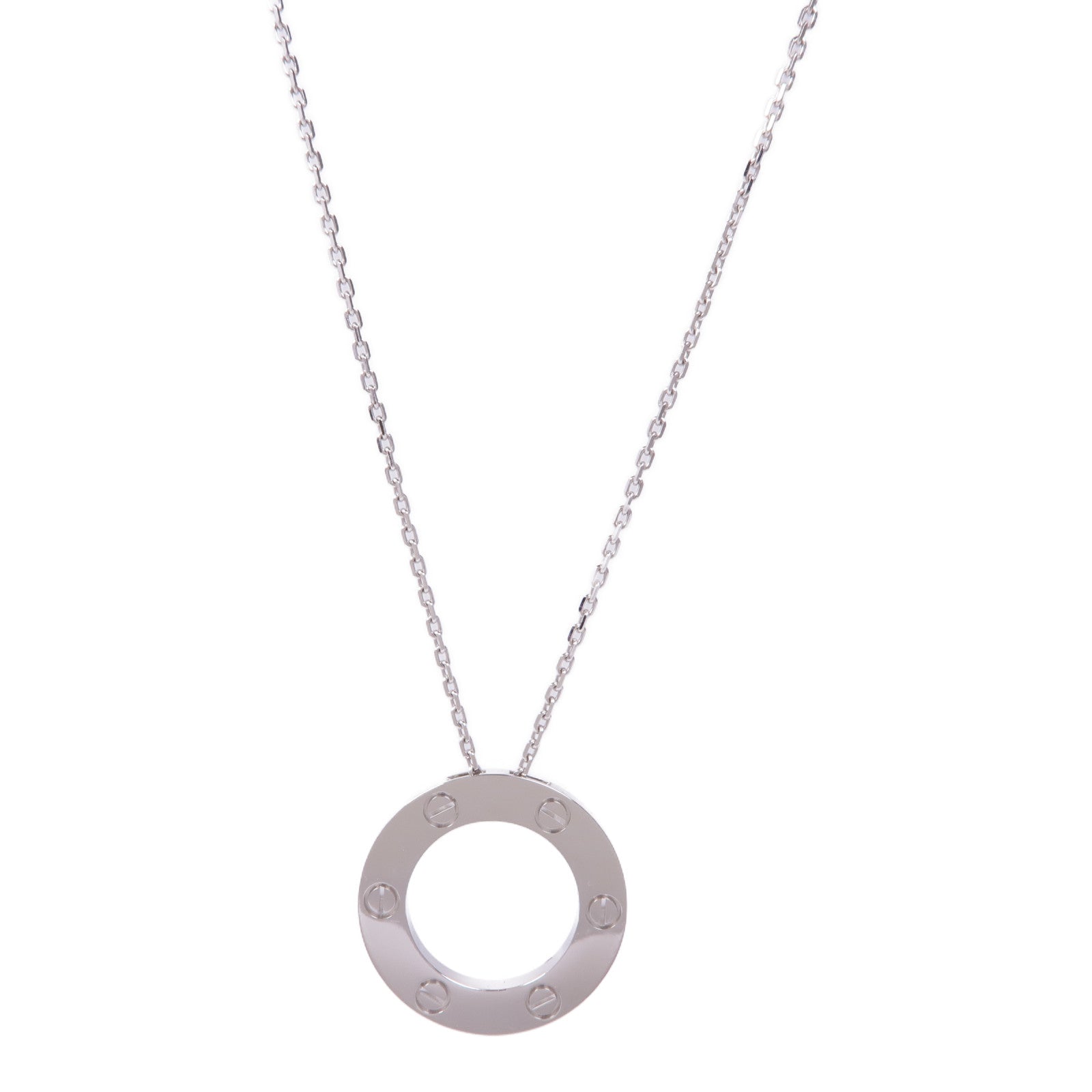 CARTIER 18K白金Love Necklace項鍊