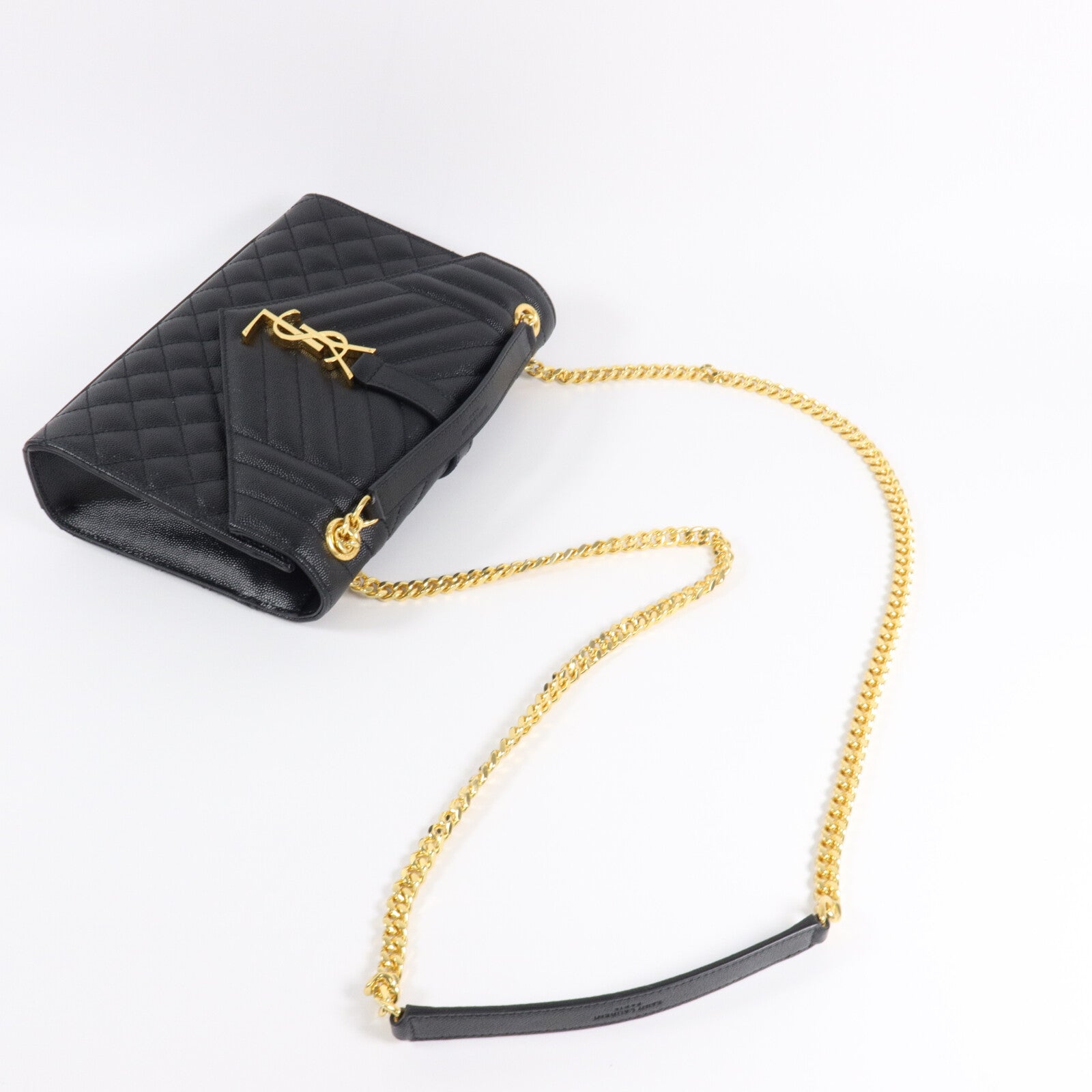 SAINT LAURENT 牛皮皮革Envelope Medium鏈帶肩背袋