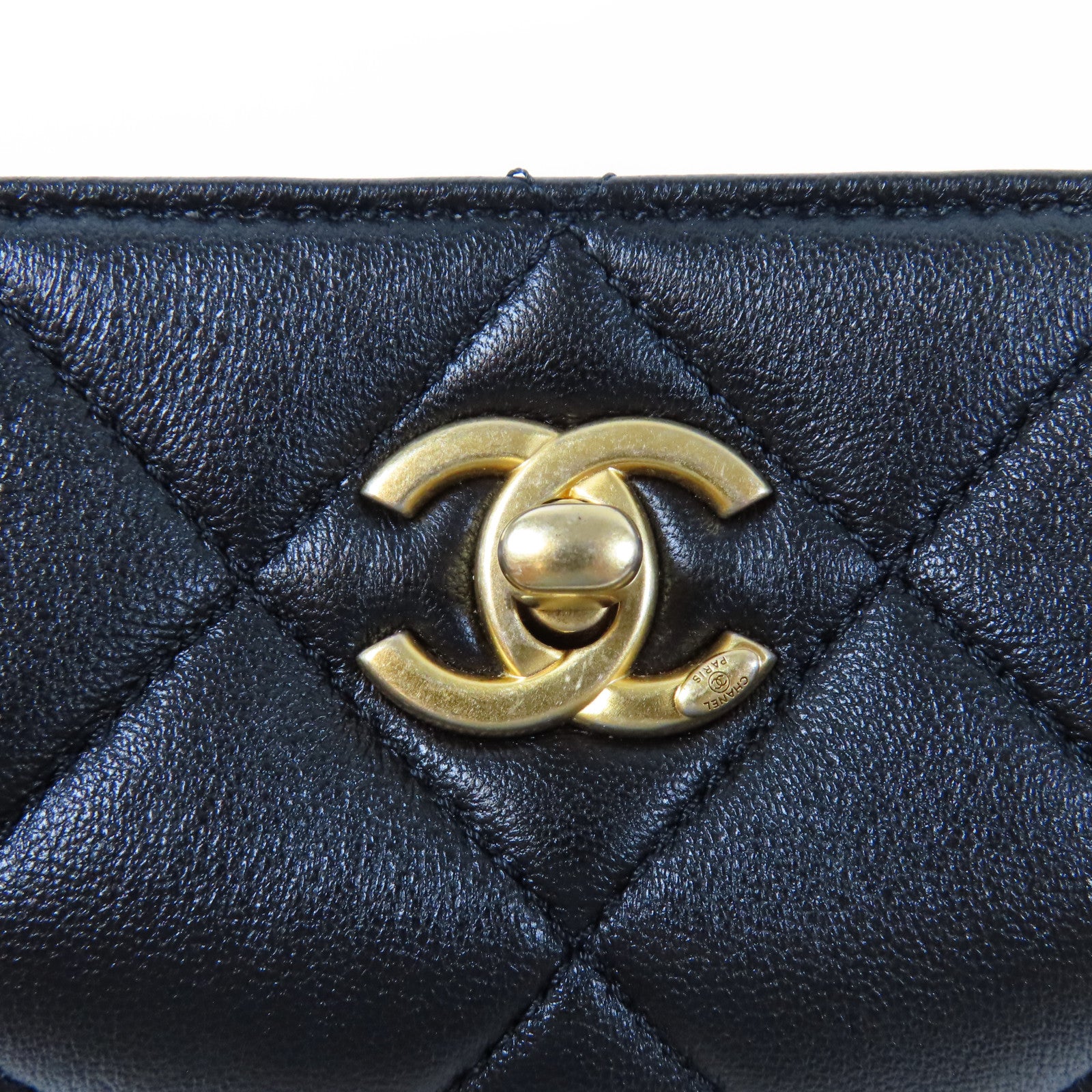 CHANEL 【激減優惠】菱格羊皮皮革Chain Shoulder Bag金扣鏈帶肩背袋黑色