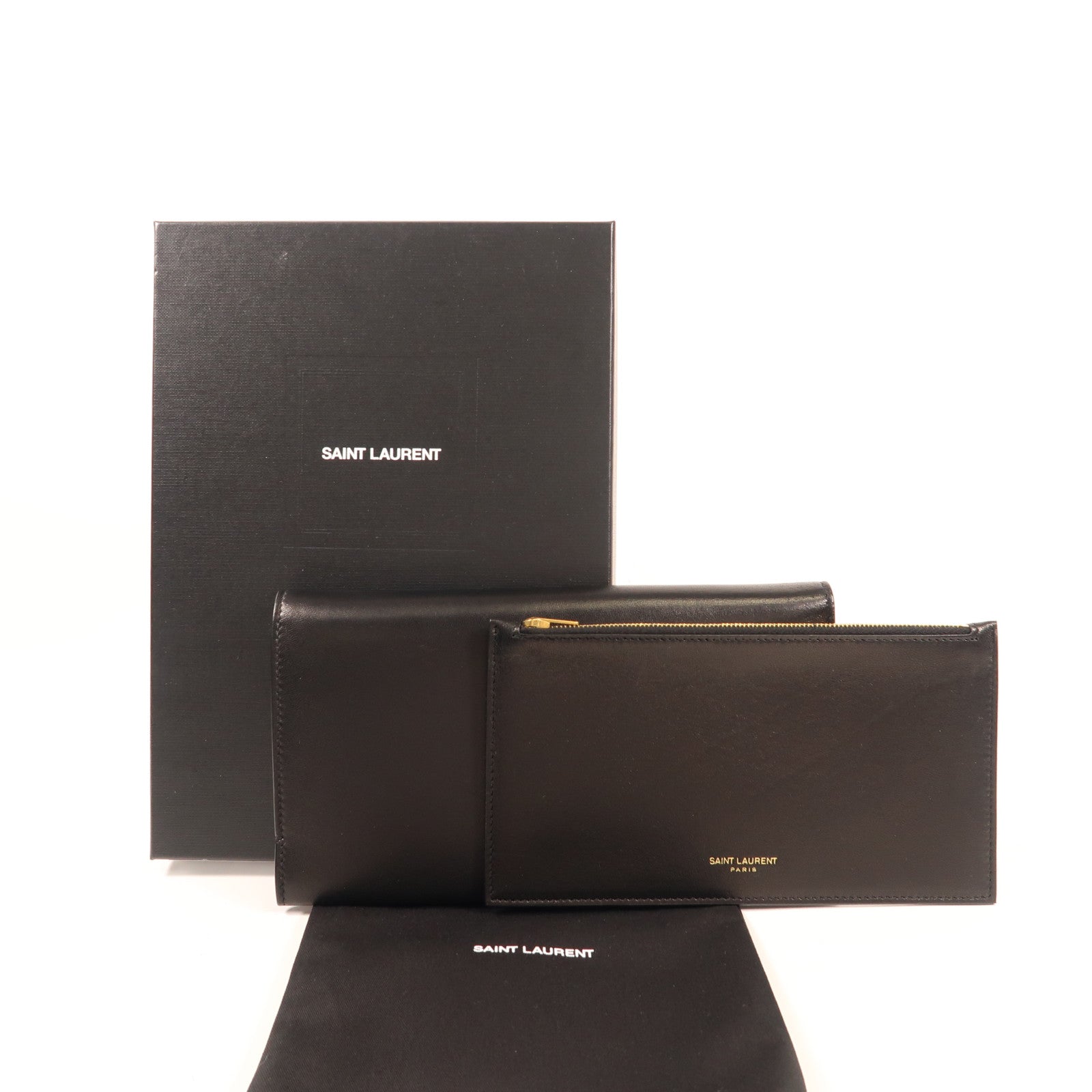 SAINT LAURENT 羊皮皮革Wallet金扣長錢包