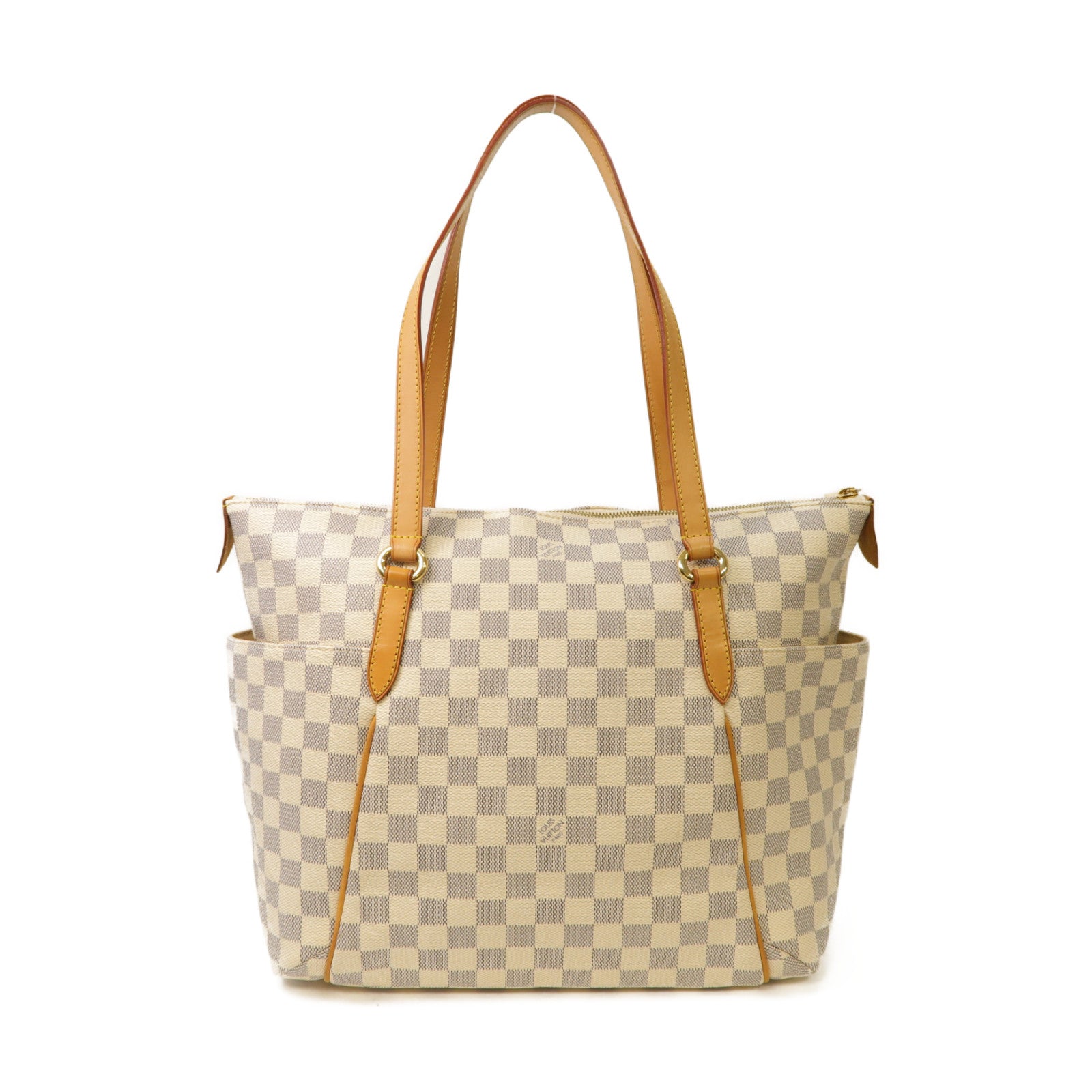 LOUIS VUITTON 【激減優惠】Damier Azur Totally MM銀扣手挽袋白色