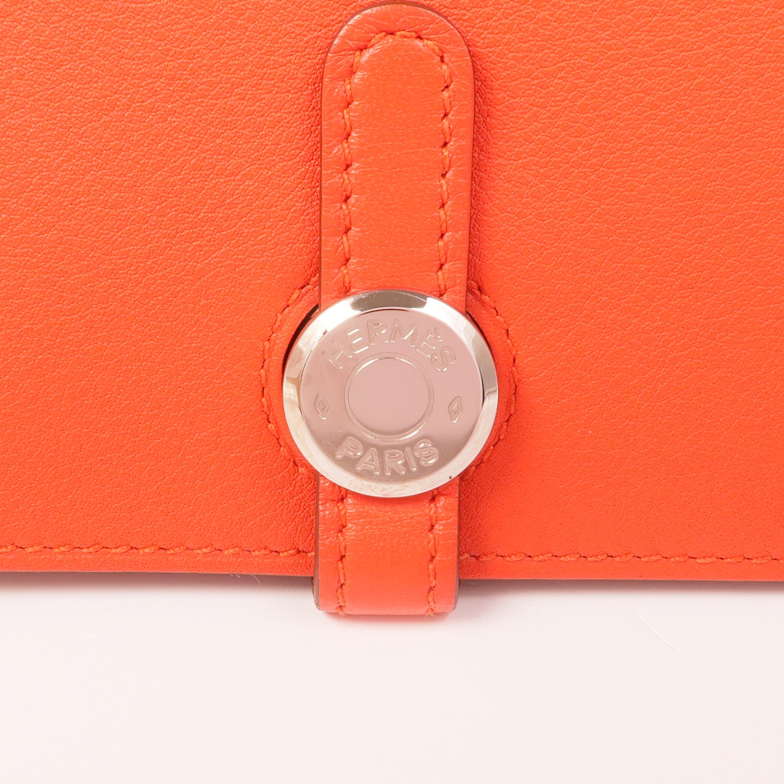 HERMES Swift皮革Dogon GM銀扣長錢包Capucine