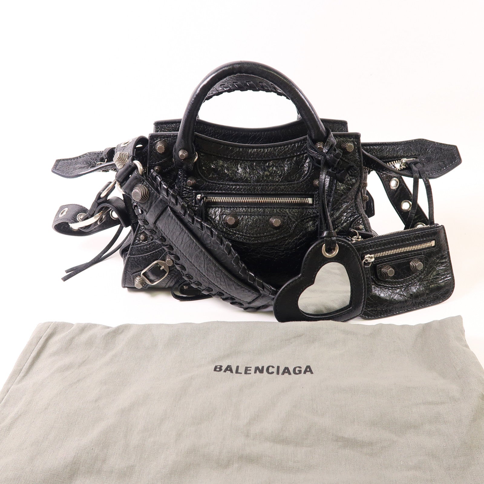 BALENCIAGA 牛皮皮革Neo Cagole銀扣手挽肩背兩用袋