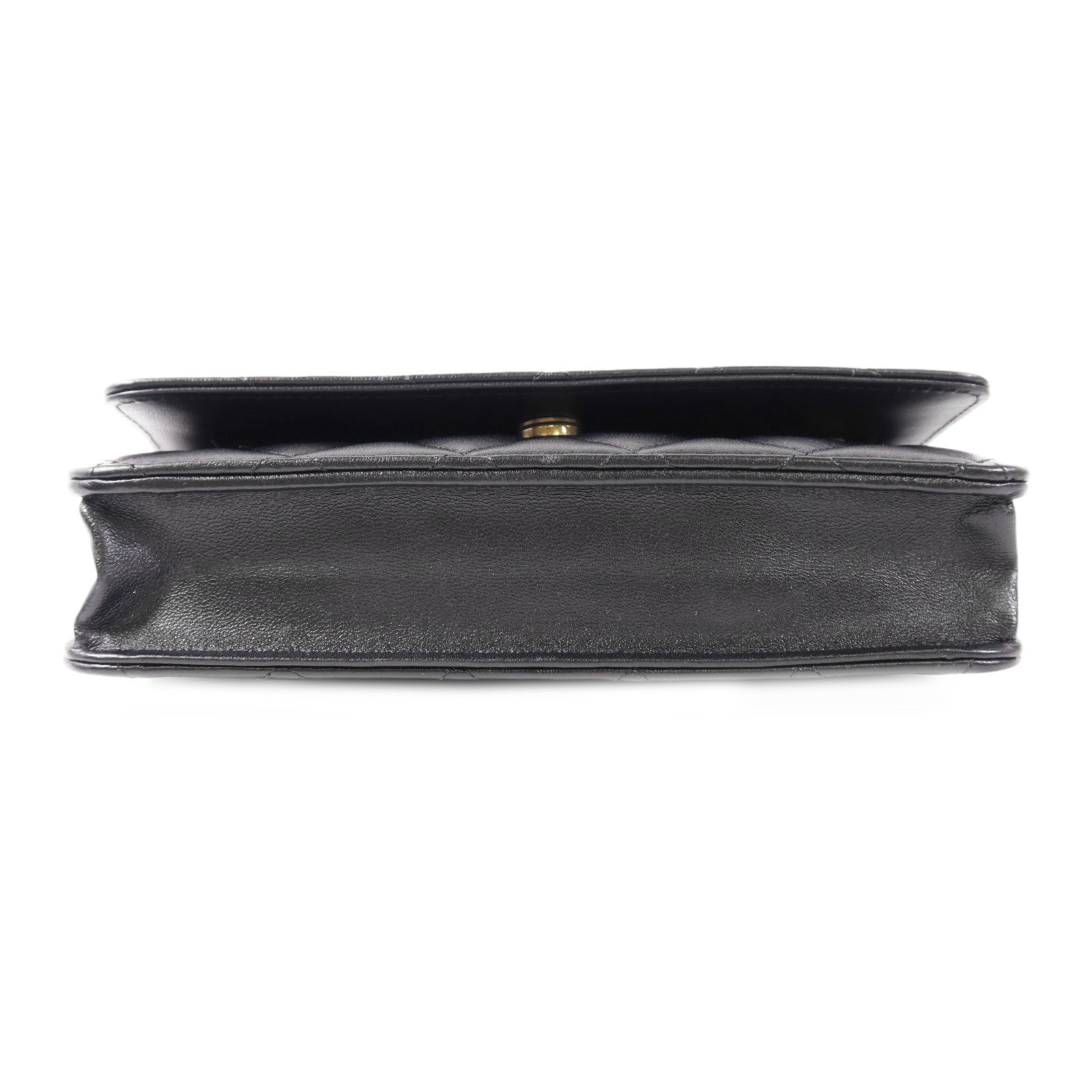 CHANEL CC GHW Chain Shoulder Bag Lambskin Leather Black