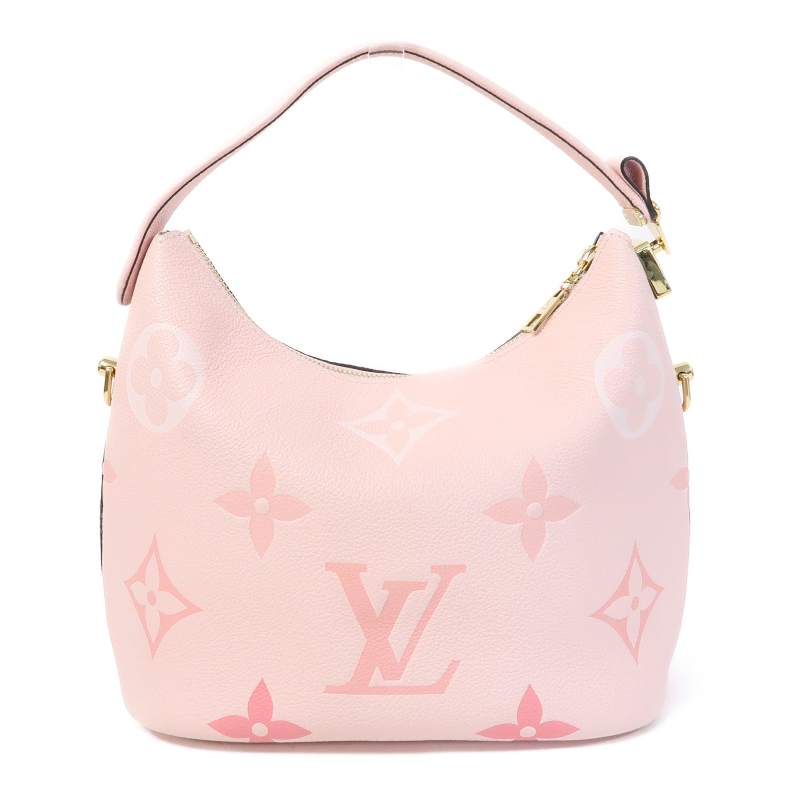 LOUIS VUITTON Monogram Empreinte Marshmallow金扣手挽肩背兩用袋粉紅色