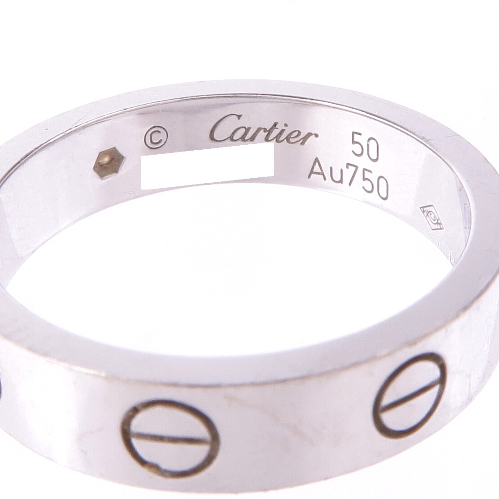 CARTIER 【激減優惠】18K白金Love Ring 1 Diamond鑽石戒指Cartier#50/US#5