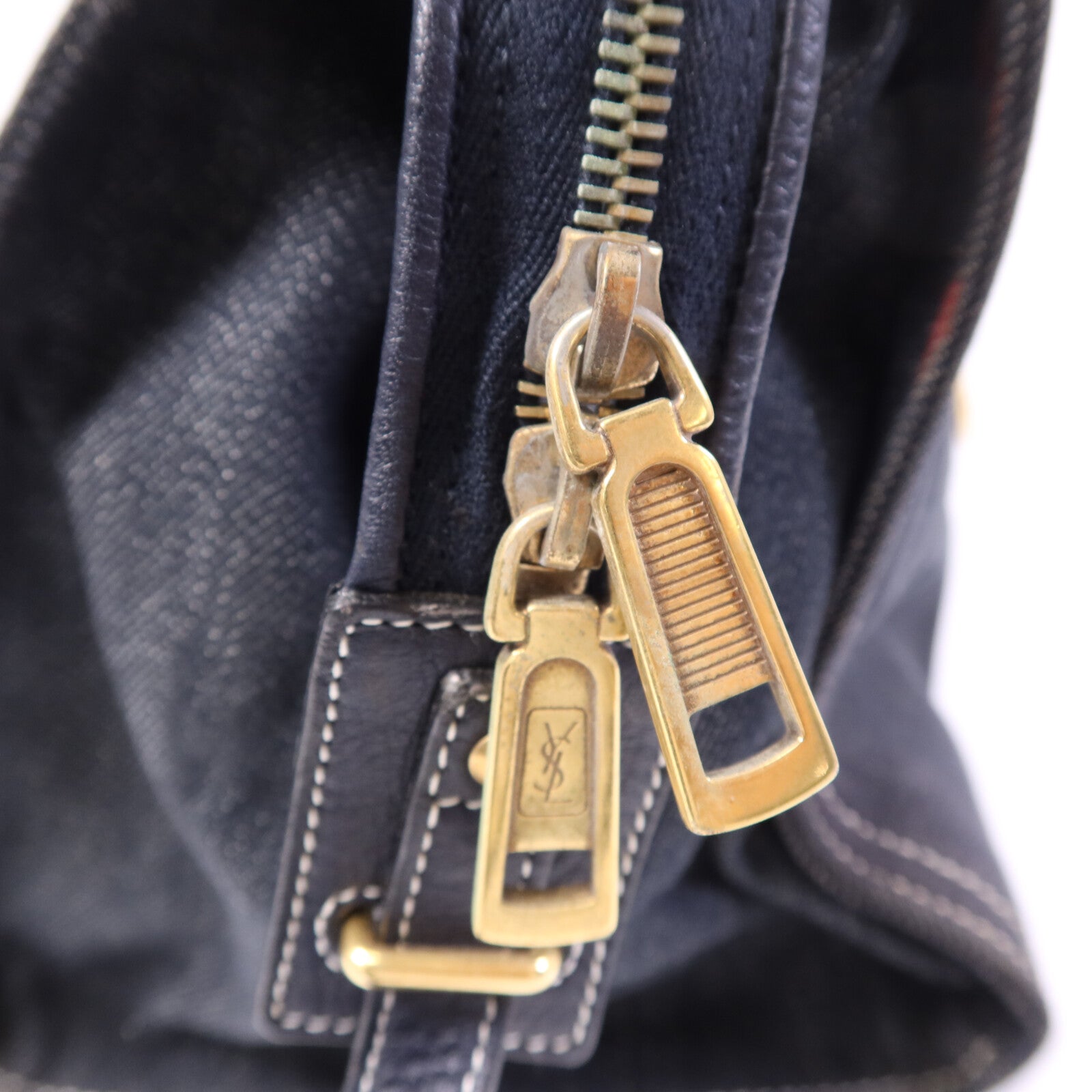YVES SAINT LAURENT 牛仔布Cabas Chyc Handbag金扣手挽袋
