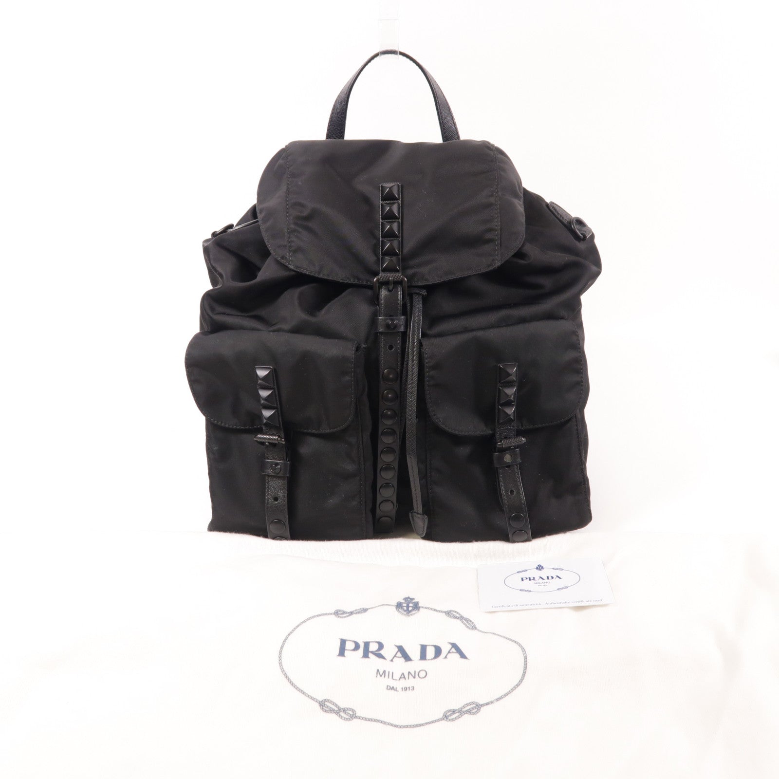 PRADA 尼龍Backpack銀扣背包