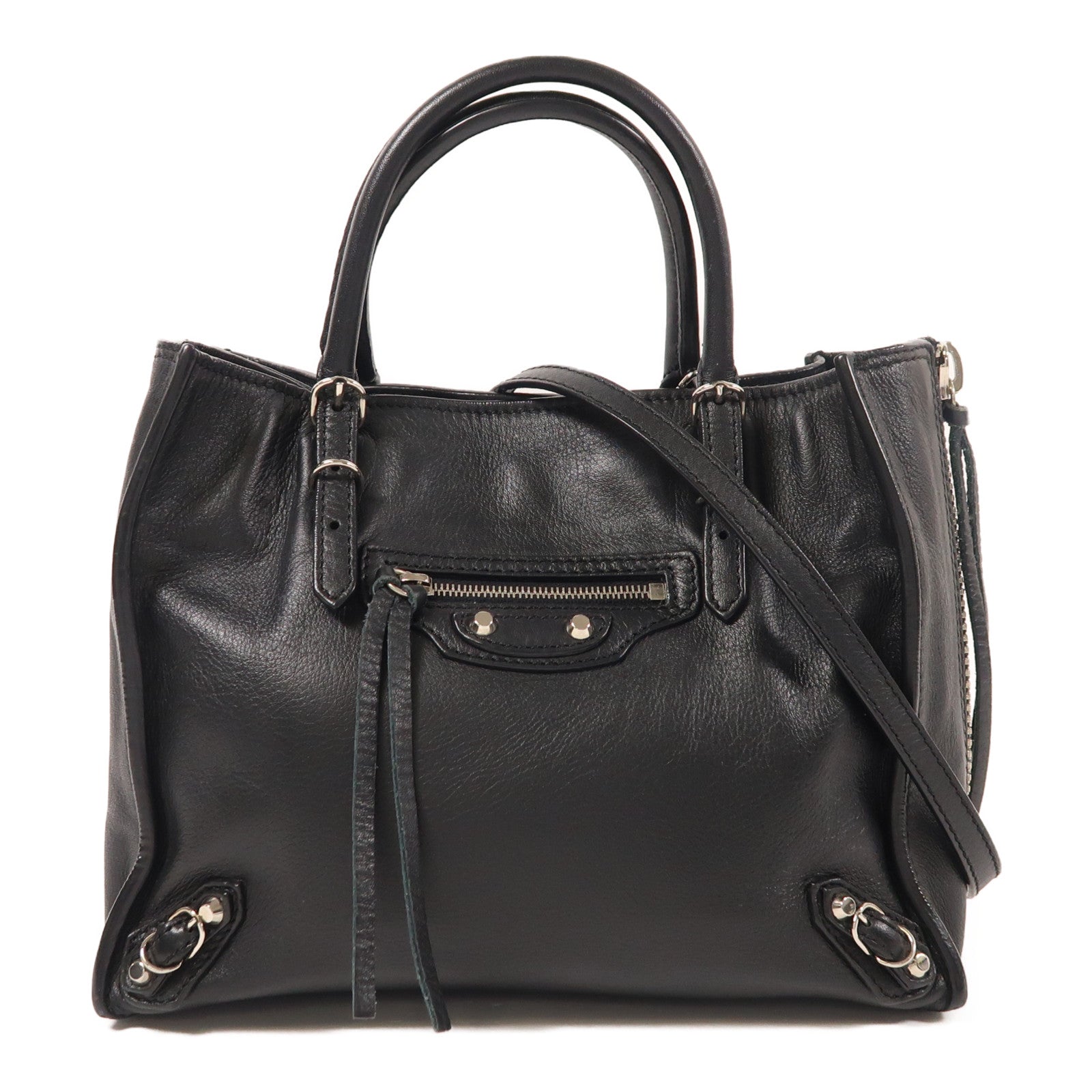 BALENCIAGA 牛皮皮革Papier Mini銀扣手挽肩背兩用袋