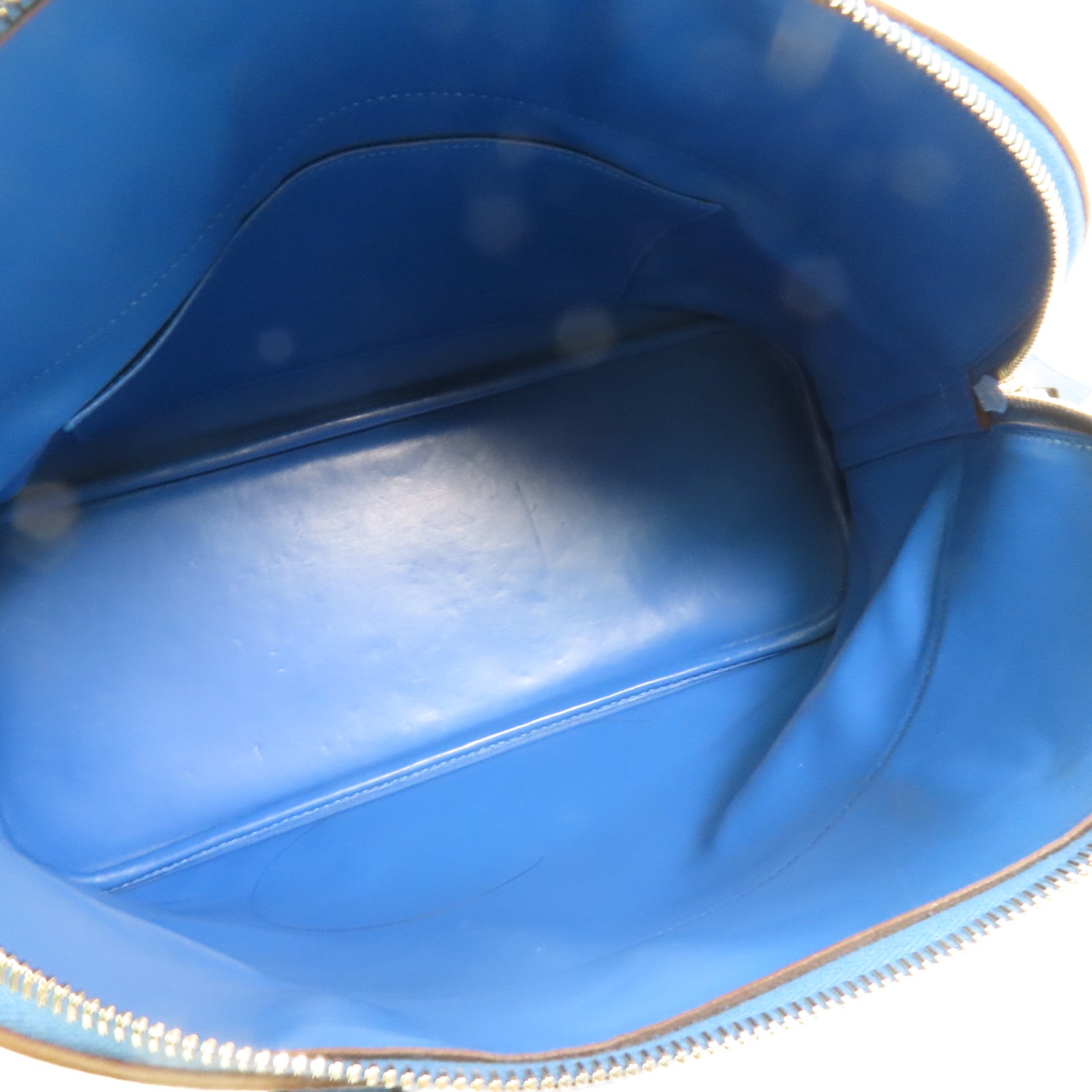 HERMES Clemence皮革Bolide 35銀扣手挽肩背兩用袋Bleu Izmir