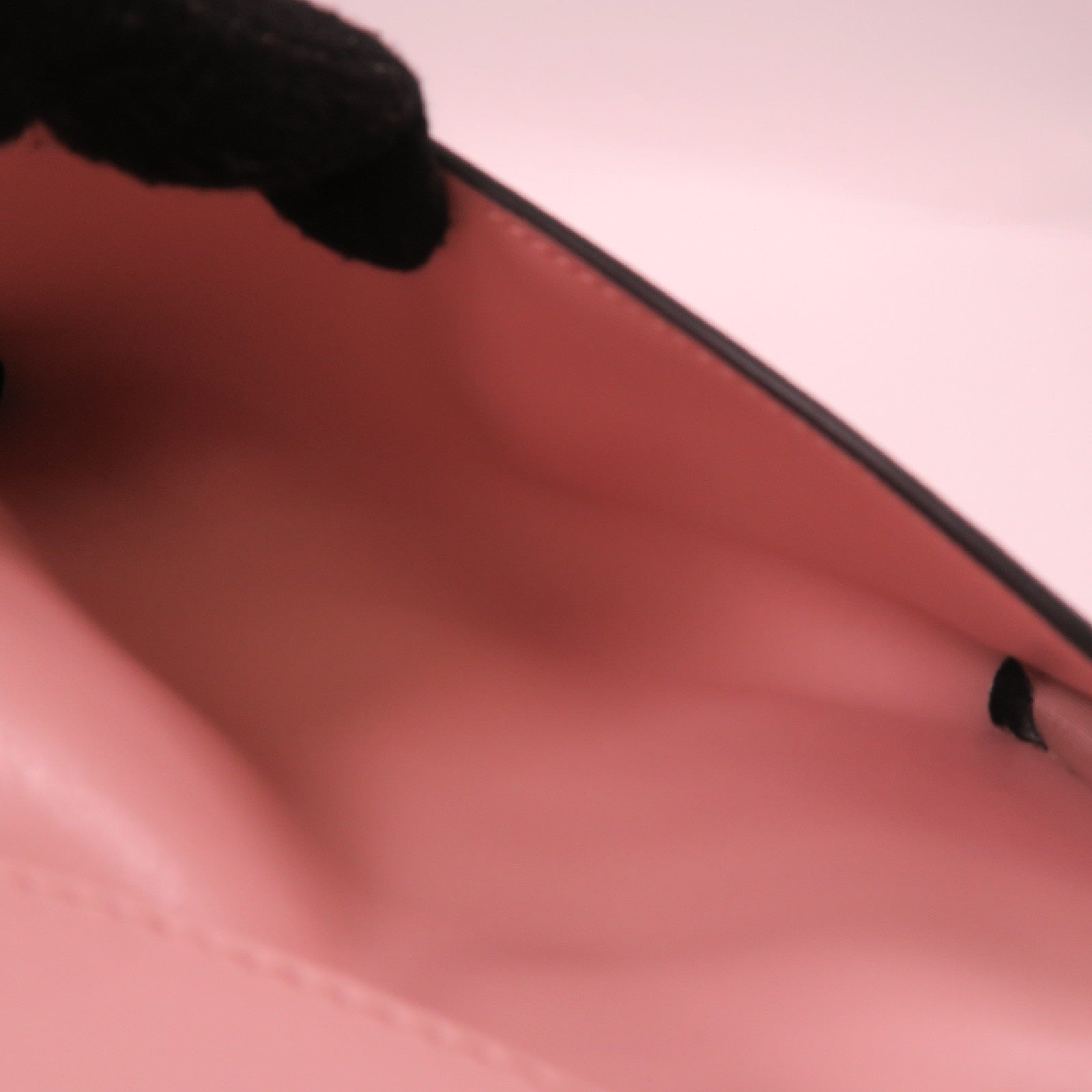 Salvatore Ferragamo Chain Shoulder Bag Long Wallet Calfskin Leather  Black/Pink