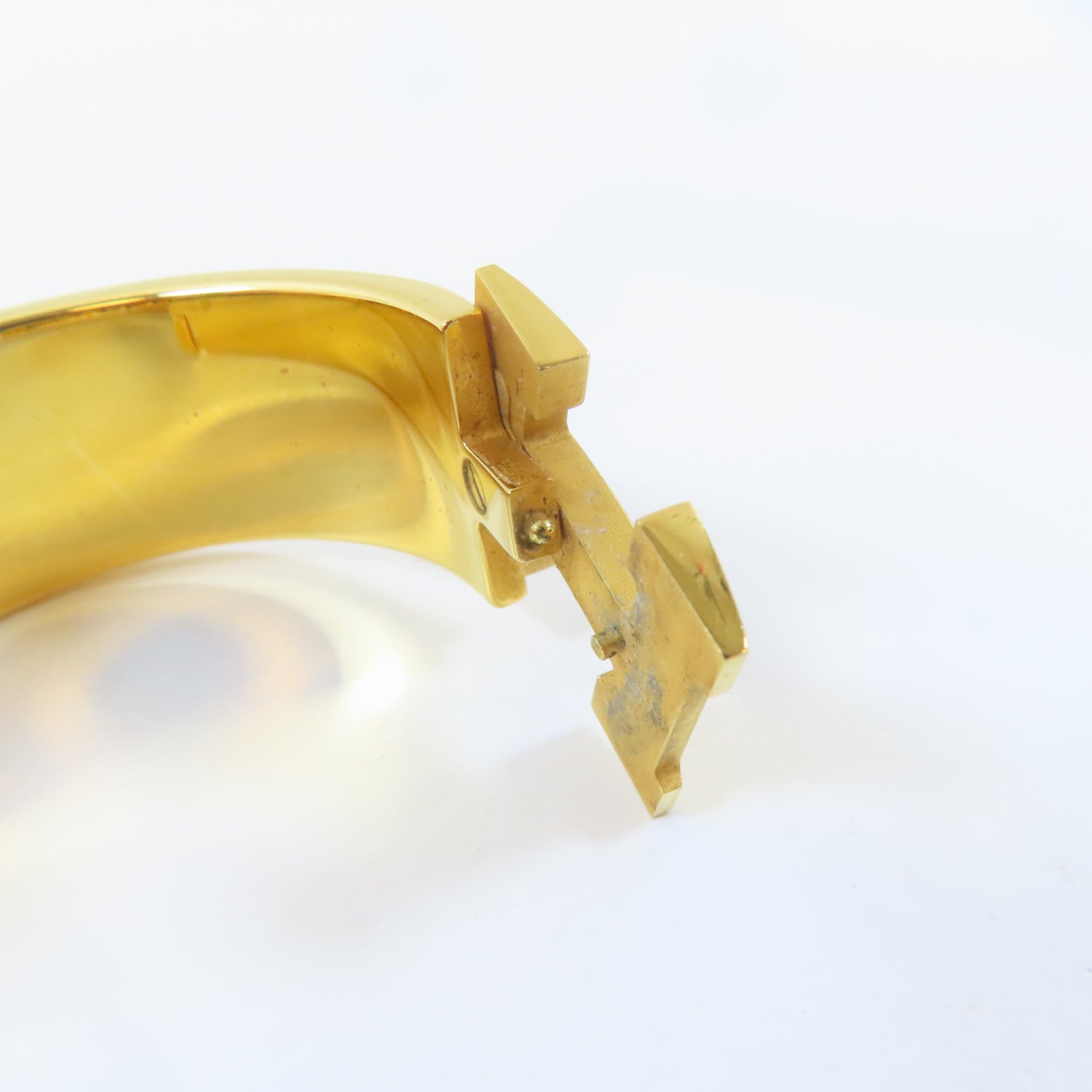 HERMES 金屬Clic Clac H Bracelet手鐲黑色/金色#16cm