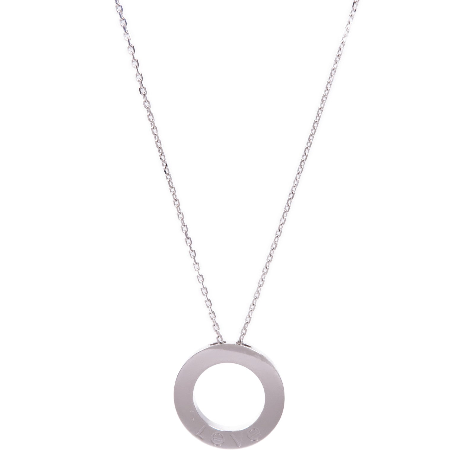 CARTIER 18K白金Love Necklace項鍊