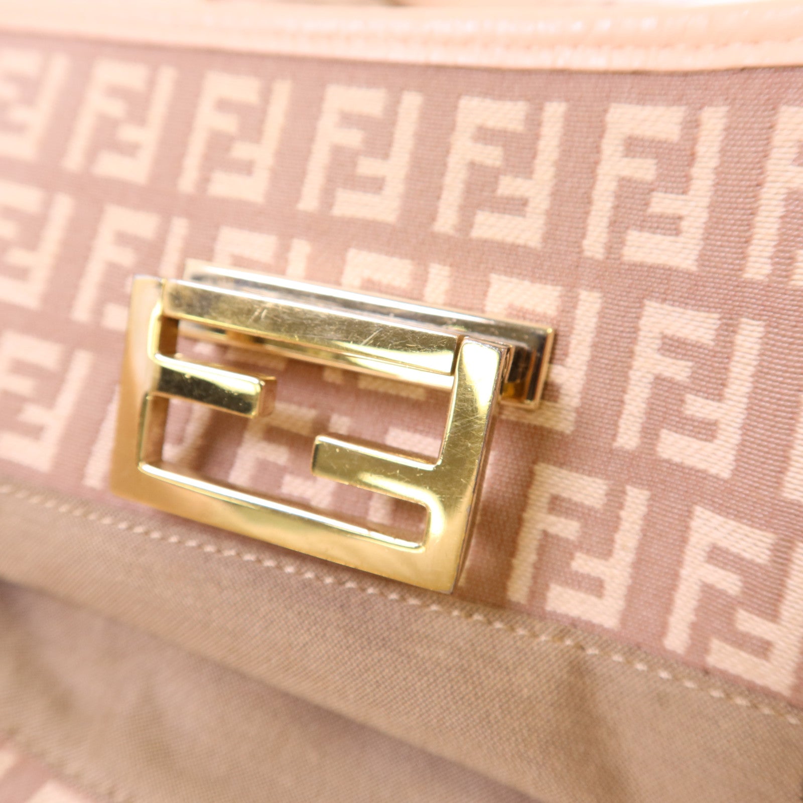 FENDI 帆布Tote Bag金扣手挽袋