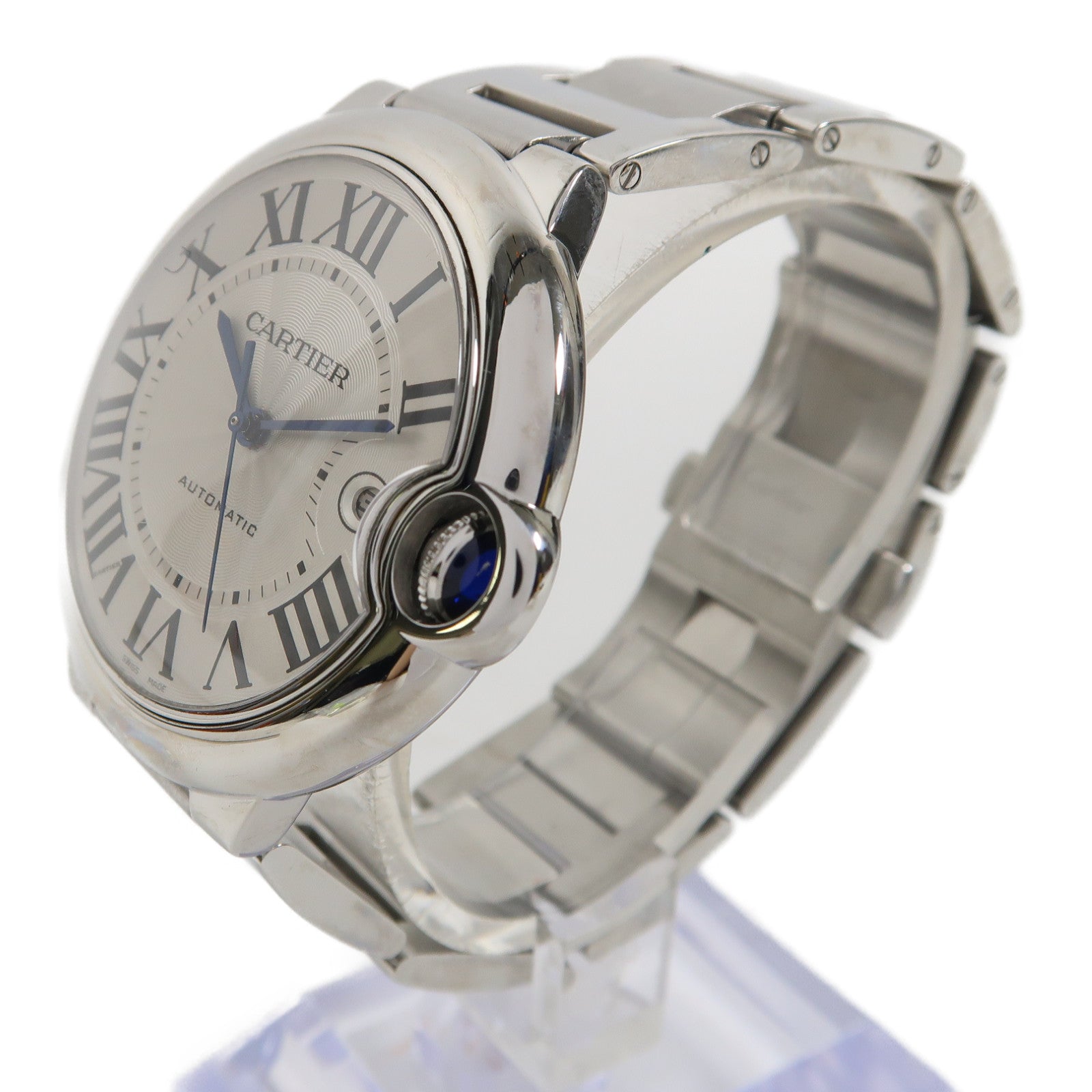 CARTIER Ballon Blue不鏽鋼手錶自動機芯銀色