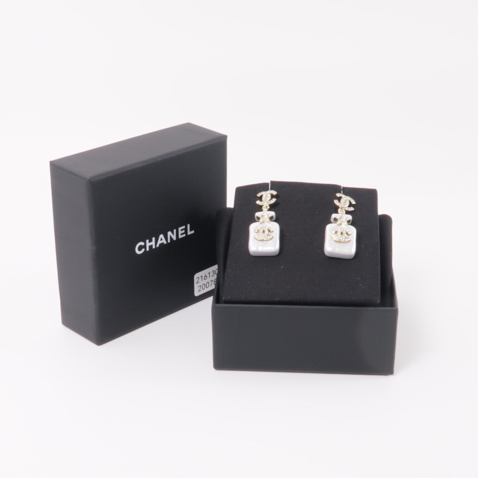 CHANEL PVC/金屬Earrings耳環白色/金色