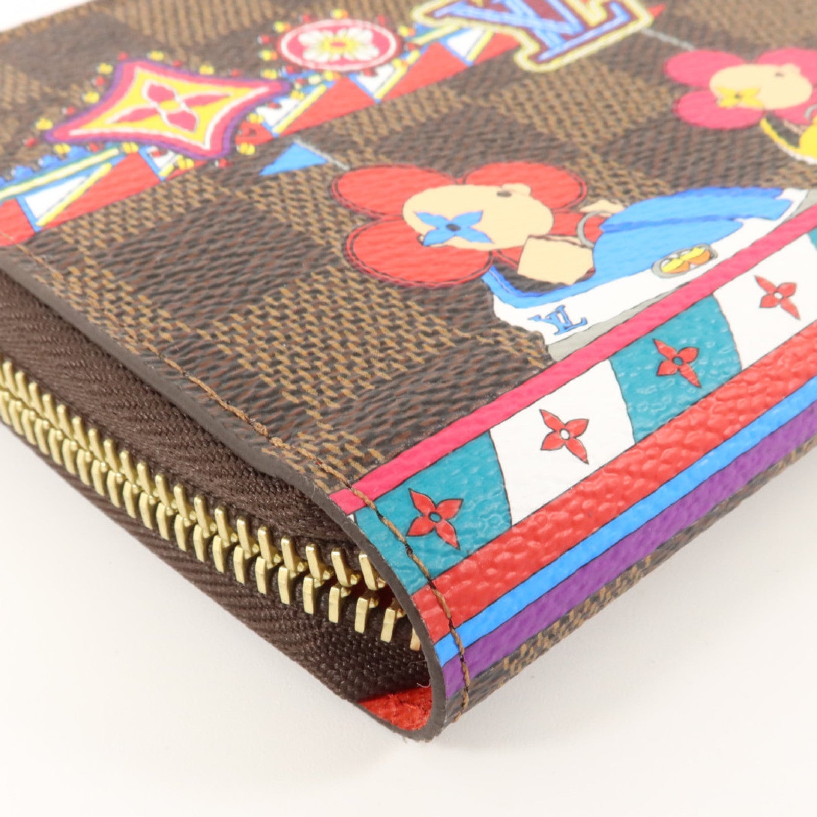 LOUIS VUITTON Damier Vivienne Bumper Cars Zippy Wallet金扣長錢包