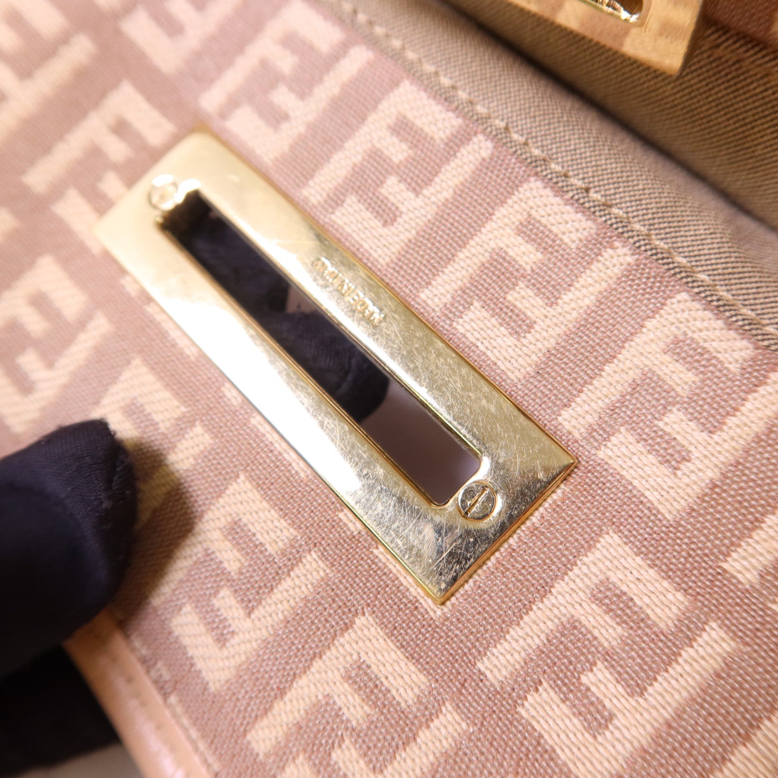 FENDI 帆布Tote Bag金扣手挽袋