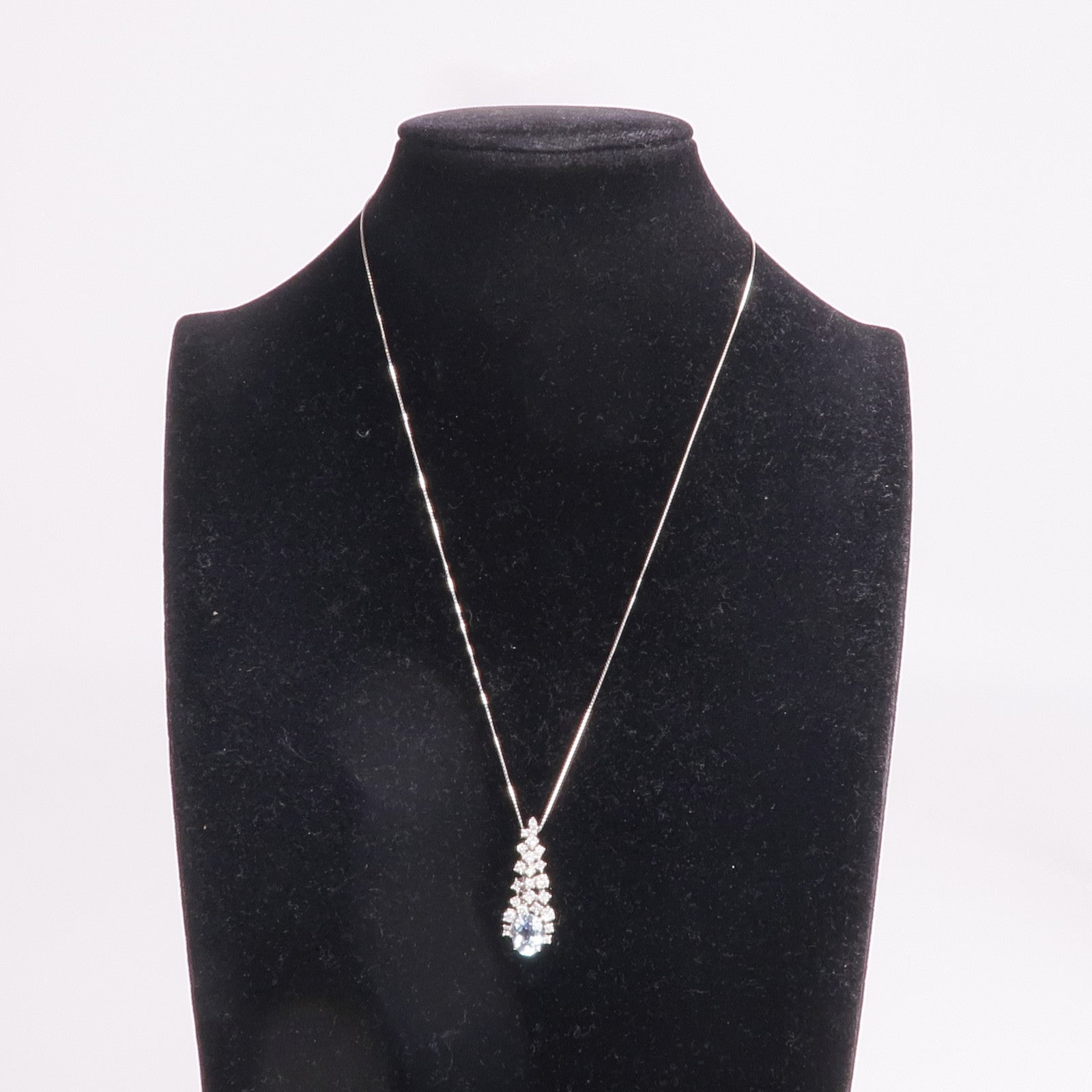 JEWELRY 18K白金Aquamarine Diamond Necklace藍晶/鑽石項鍊