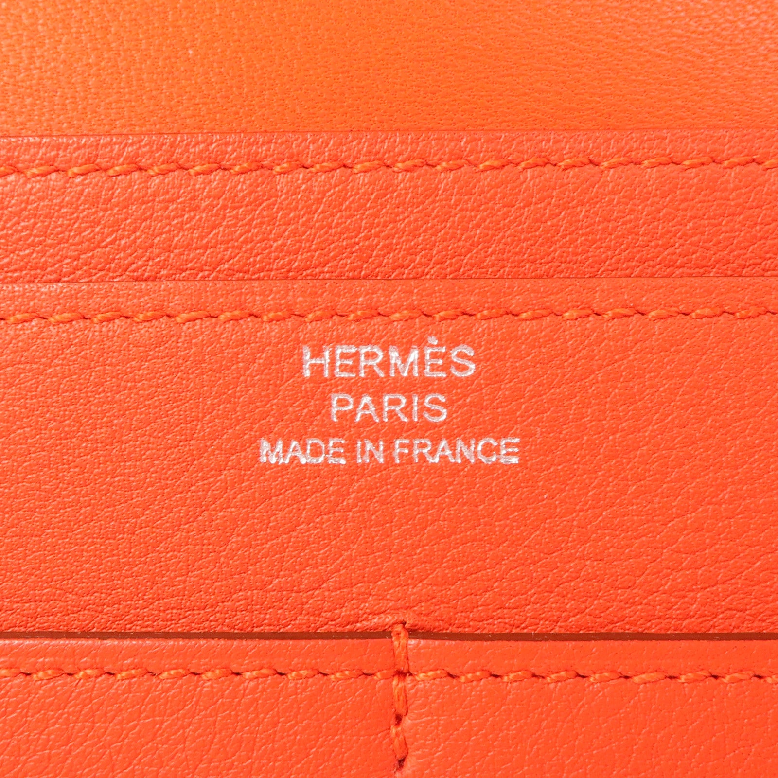HERMES Swift皮革Dogon GM銀扣長錢包Capucine