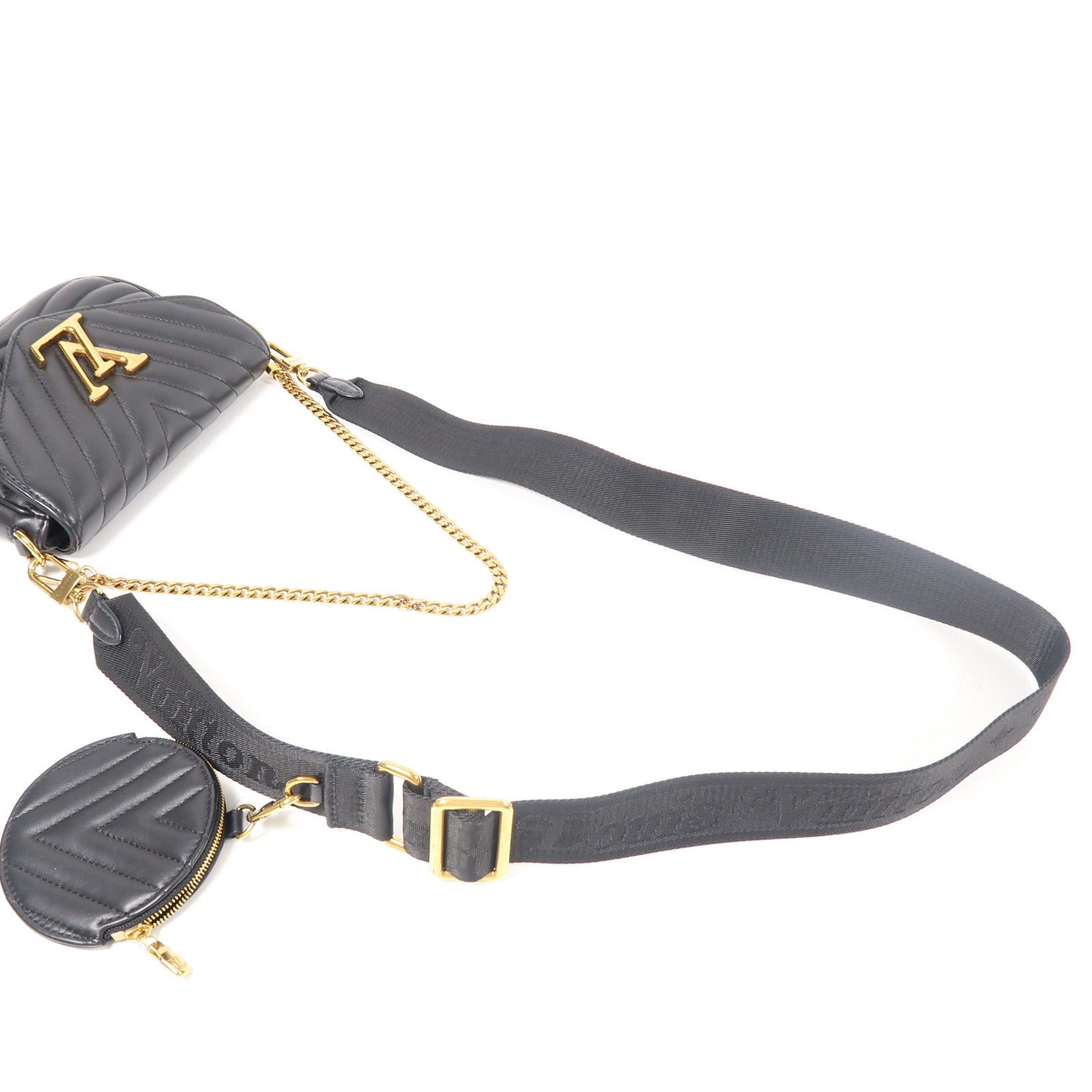 LOUIS VUITTON 牛皮皮革New Wave金扣手挽肩背兩用袋黑色