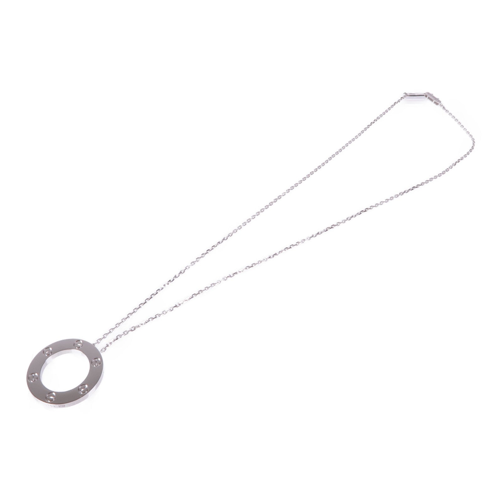 CARTIER 18K白金Love Necklace項鍊
