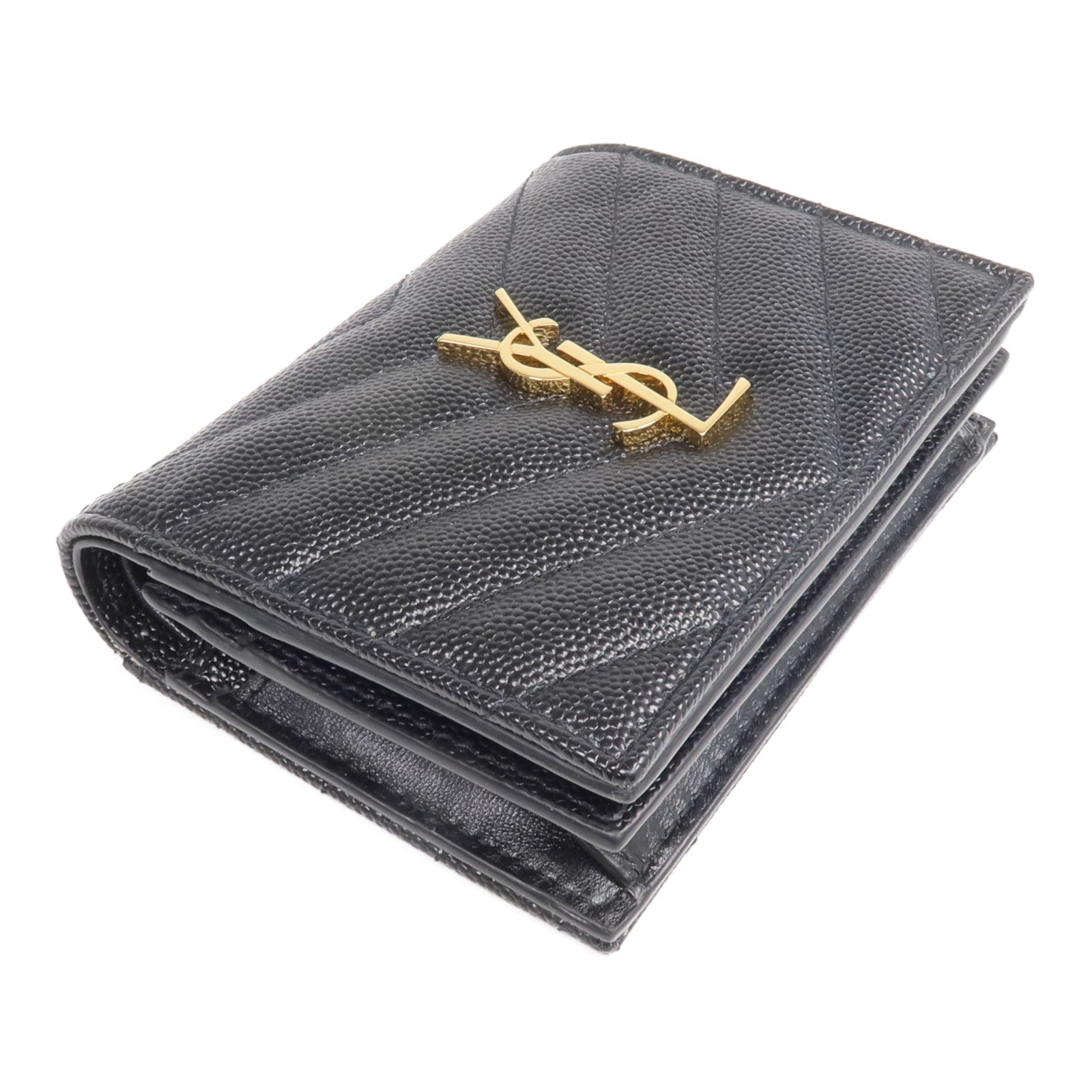 SAINT LAURENT 牛皮皮革Wallet金扣錢包