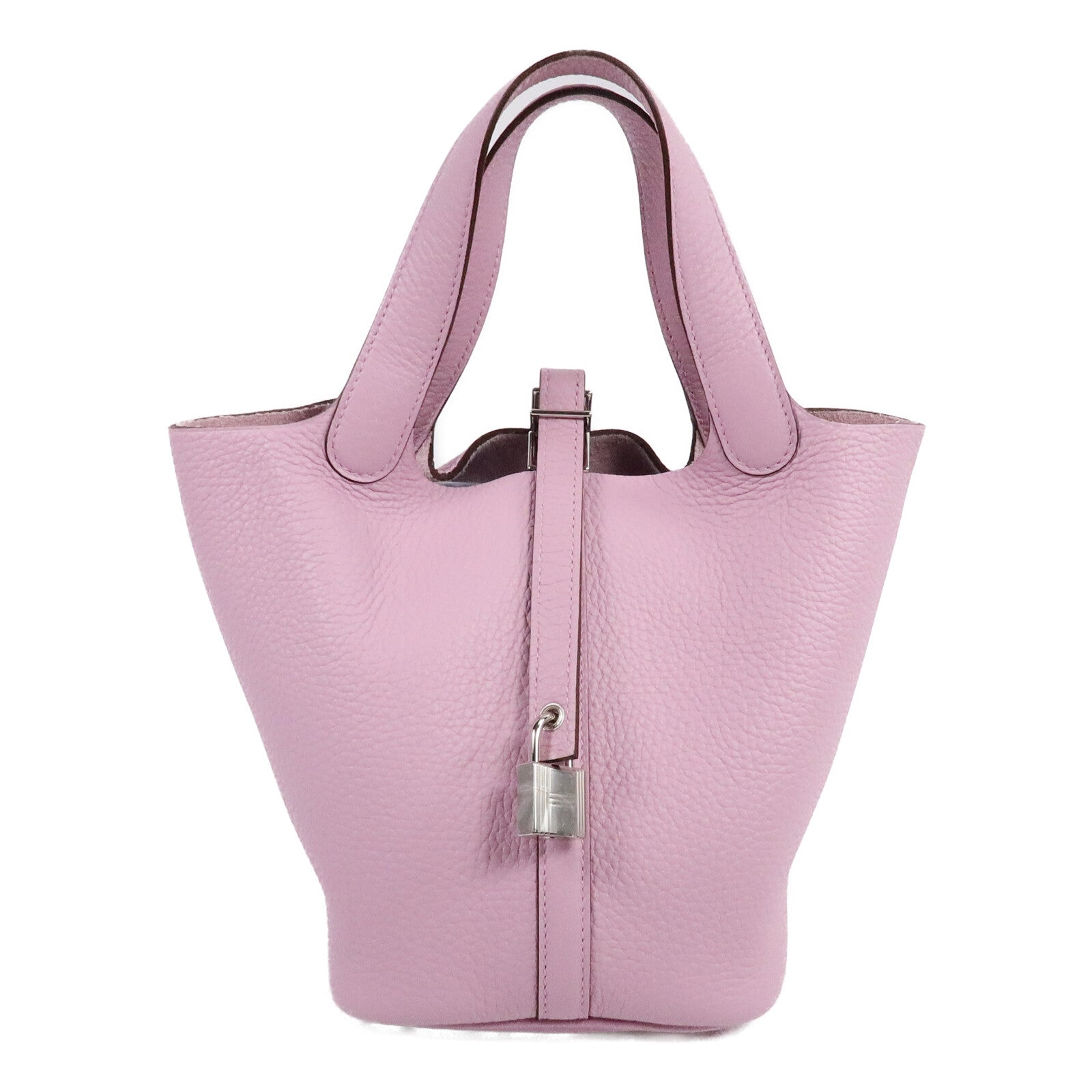 HERMES Clemence皮革Picotin PM手挽袋Mauve Sylvestre