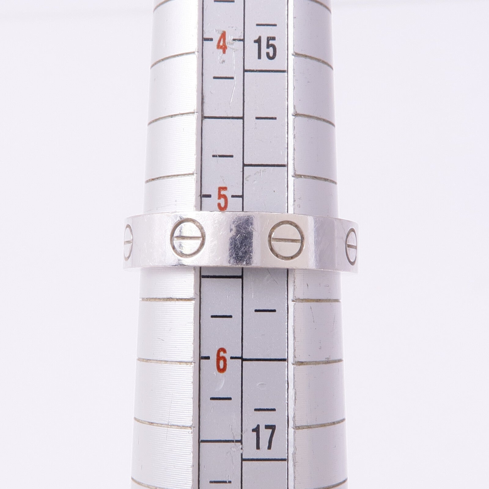 CARTIER 18K白金Love Ring 1 Diamond鑽石戒指Cartier#50/US#5