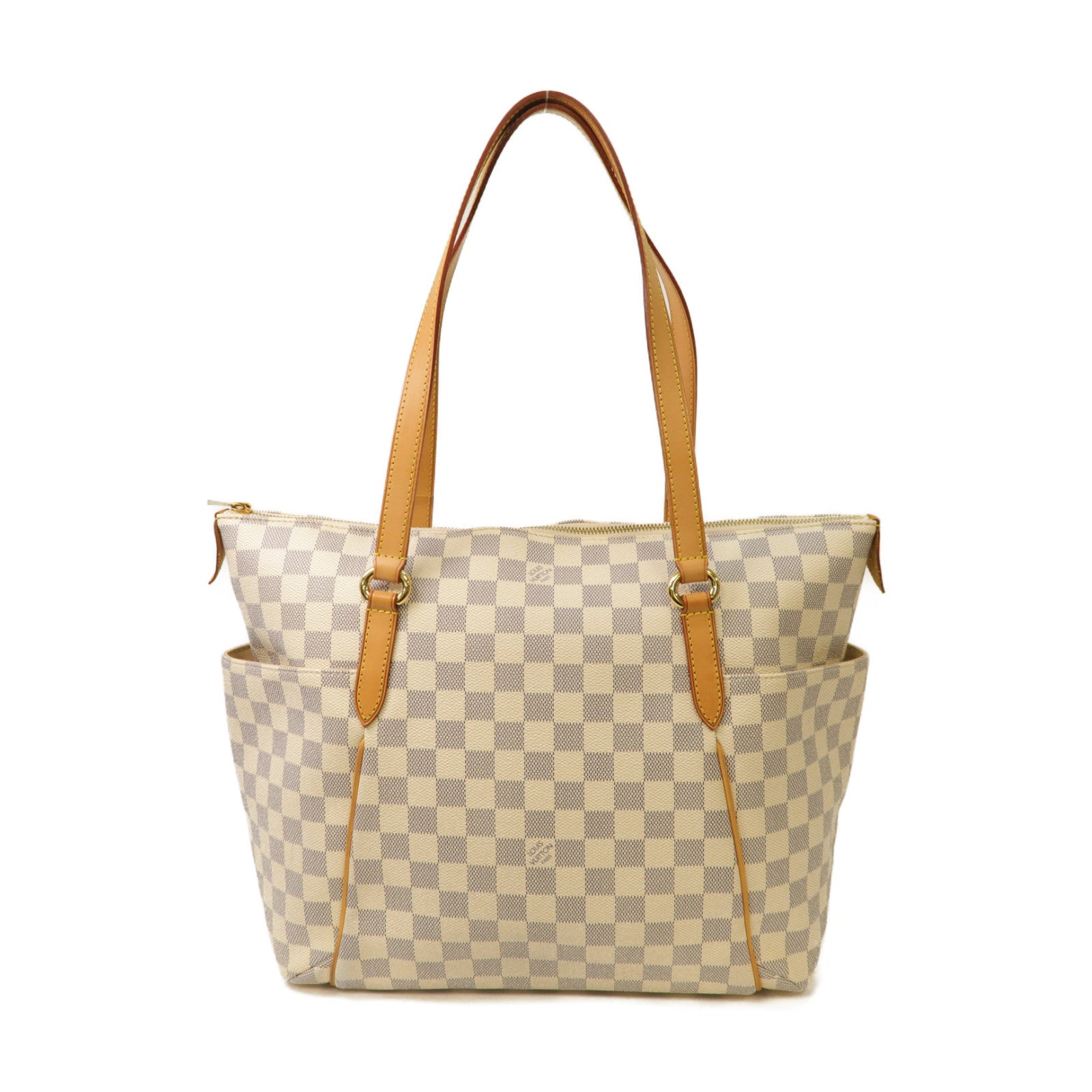 LOUIS VUITTON 【激減優惠】Damier Azur Totally MM銀扣手挽袋白色