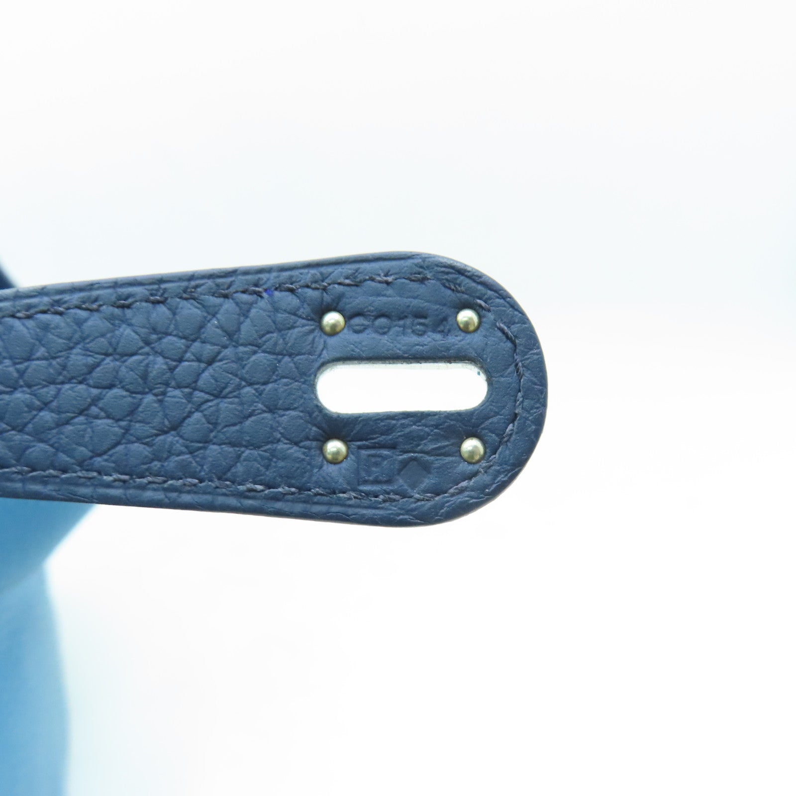 HERMES 【激減優惠】Clemence皮革Lindy 30銀扣手挽肩背兩用袋藍色