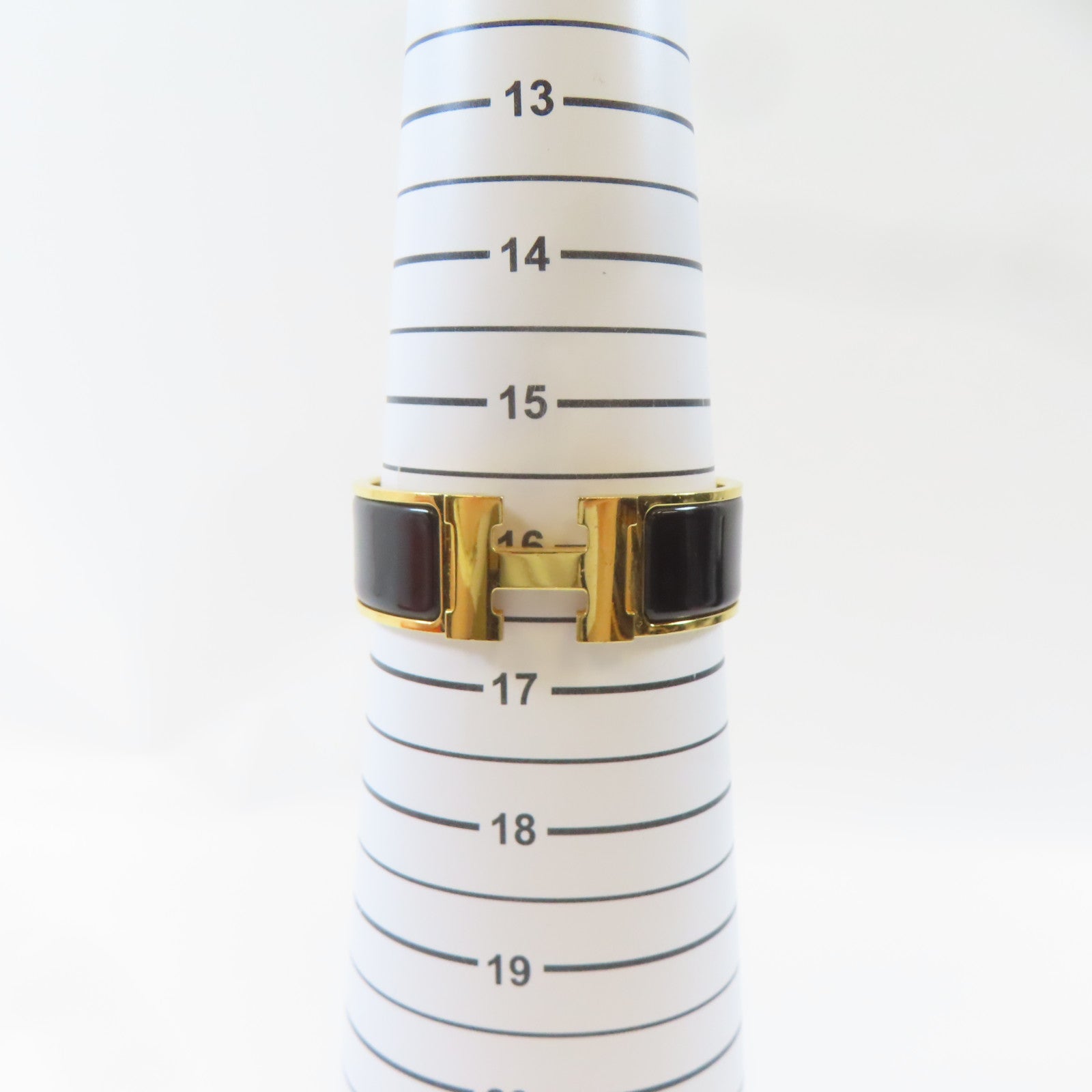 HERMES 金屬Clic Clac H Bracelet手鐲黑色/金色#16cm