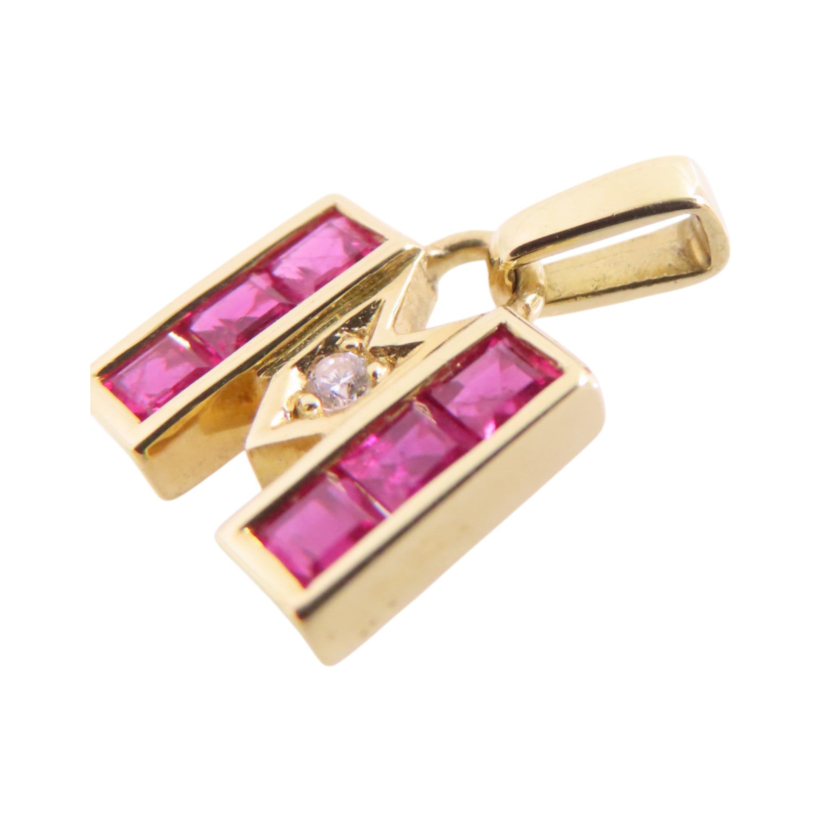 MIKIMOTO 18K黃金/紅寶石/鑽石Ruby Diamond Pendant Top吊墜頭扣