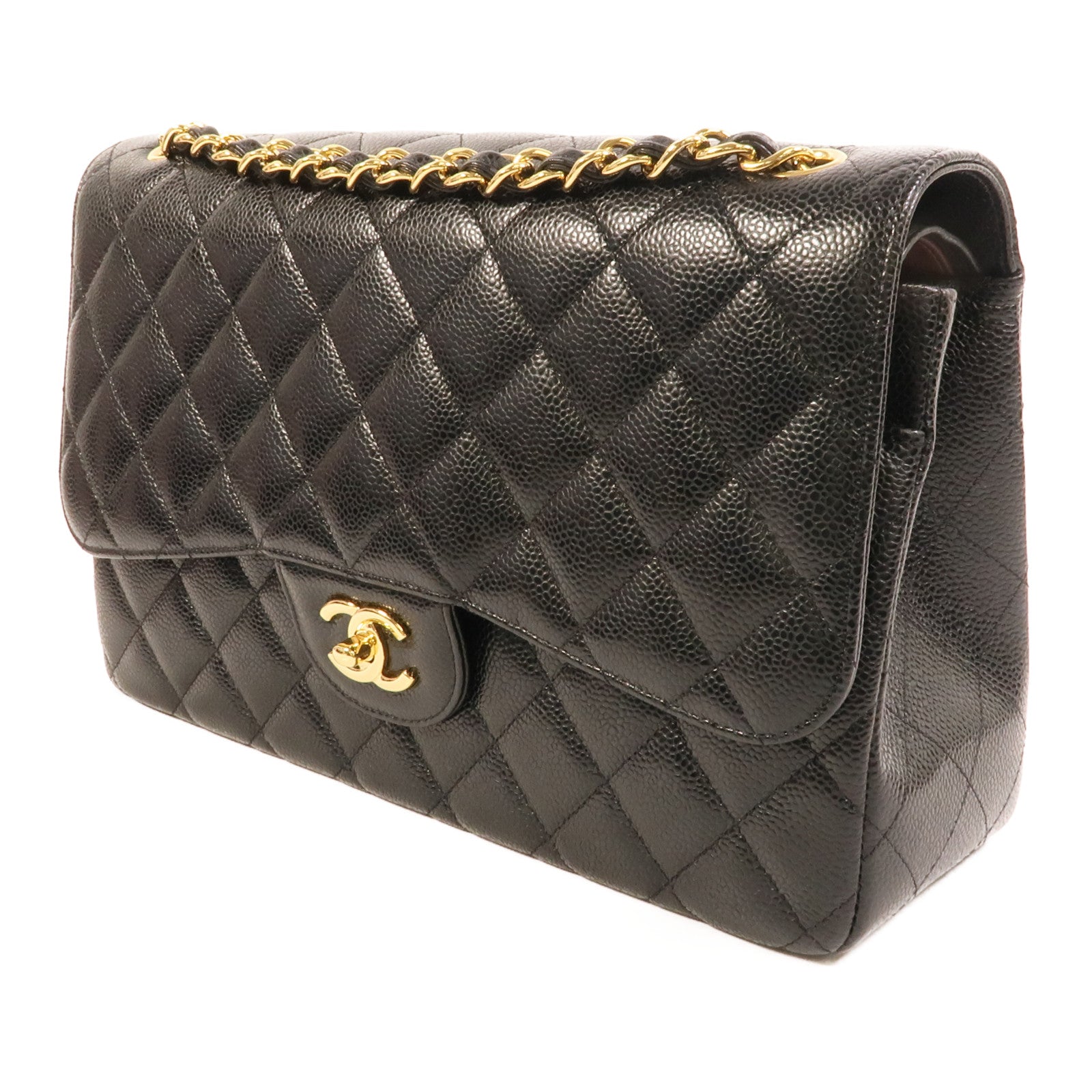 CHANEL 牛皮皮革Large Classic鏈帶肩背袋