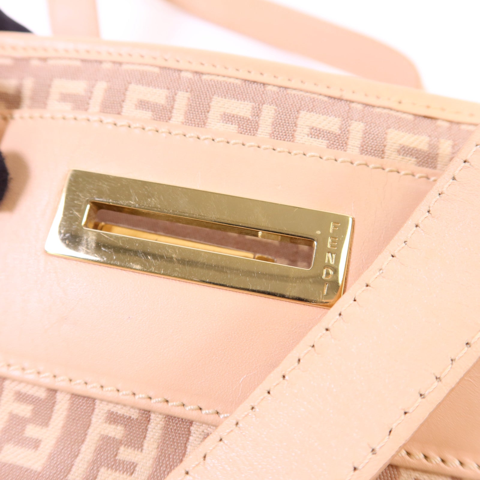 FENDI 帆布Tote Bag金扣手挽袋